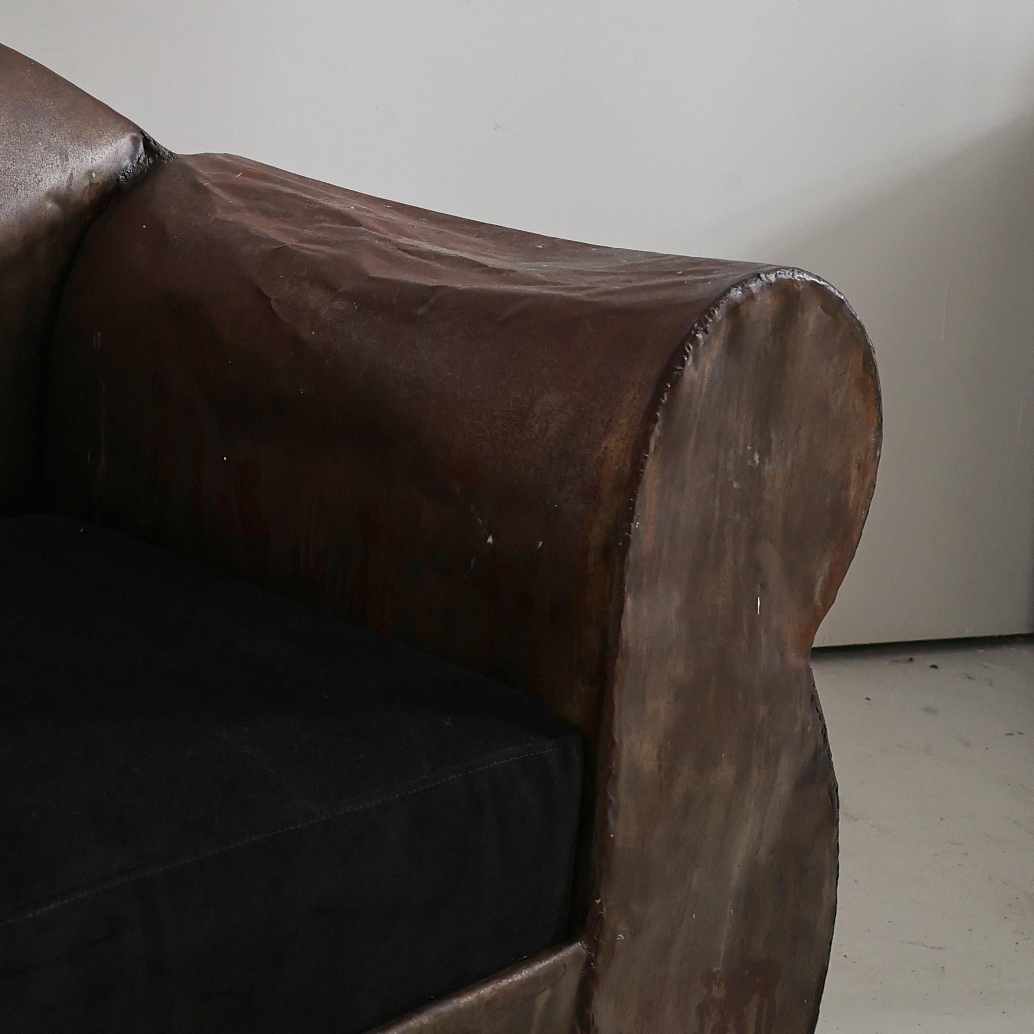 Sculptural 1970s Oversized Metal Club Chair For Sale 4