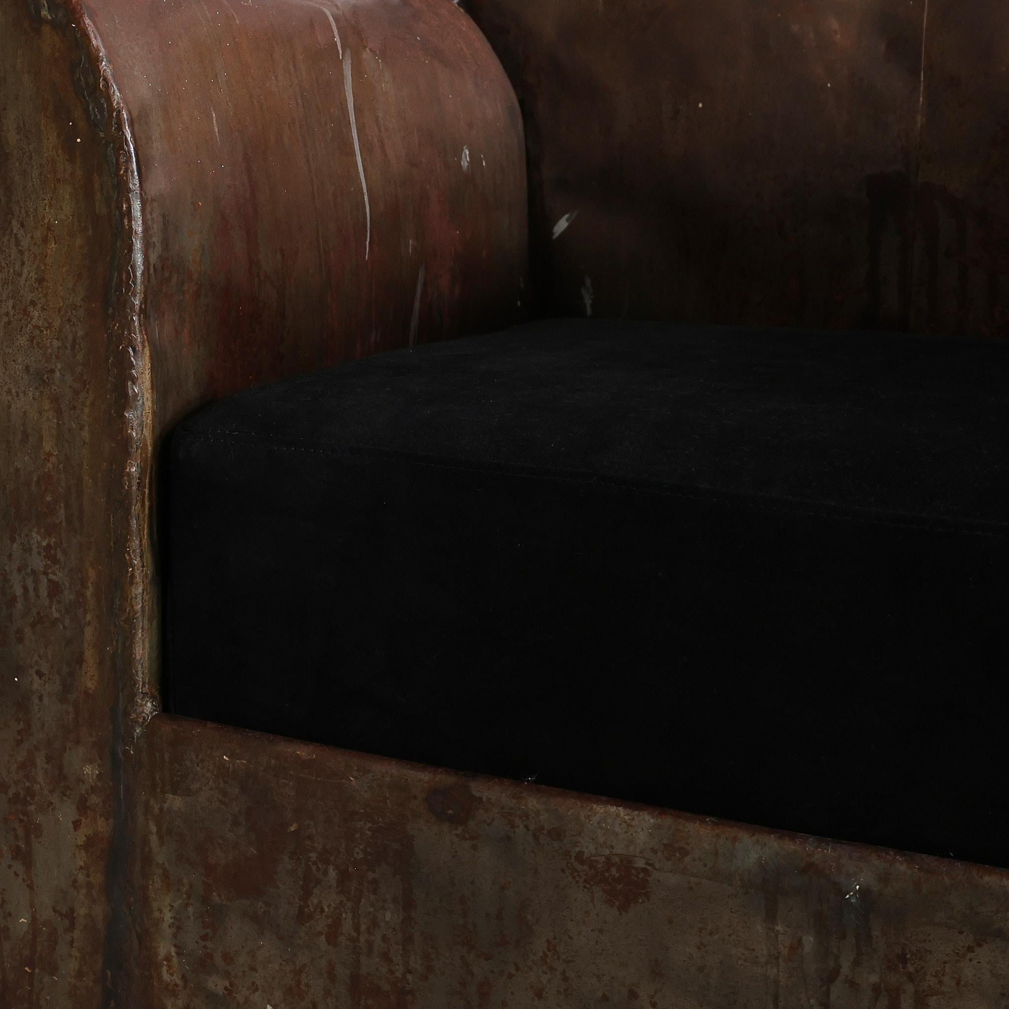 Sculptural 1970s Oversized Metal Club Chair For Sale 5