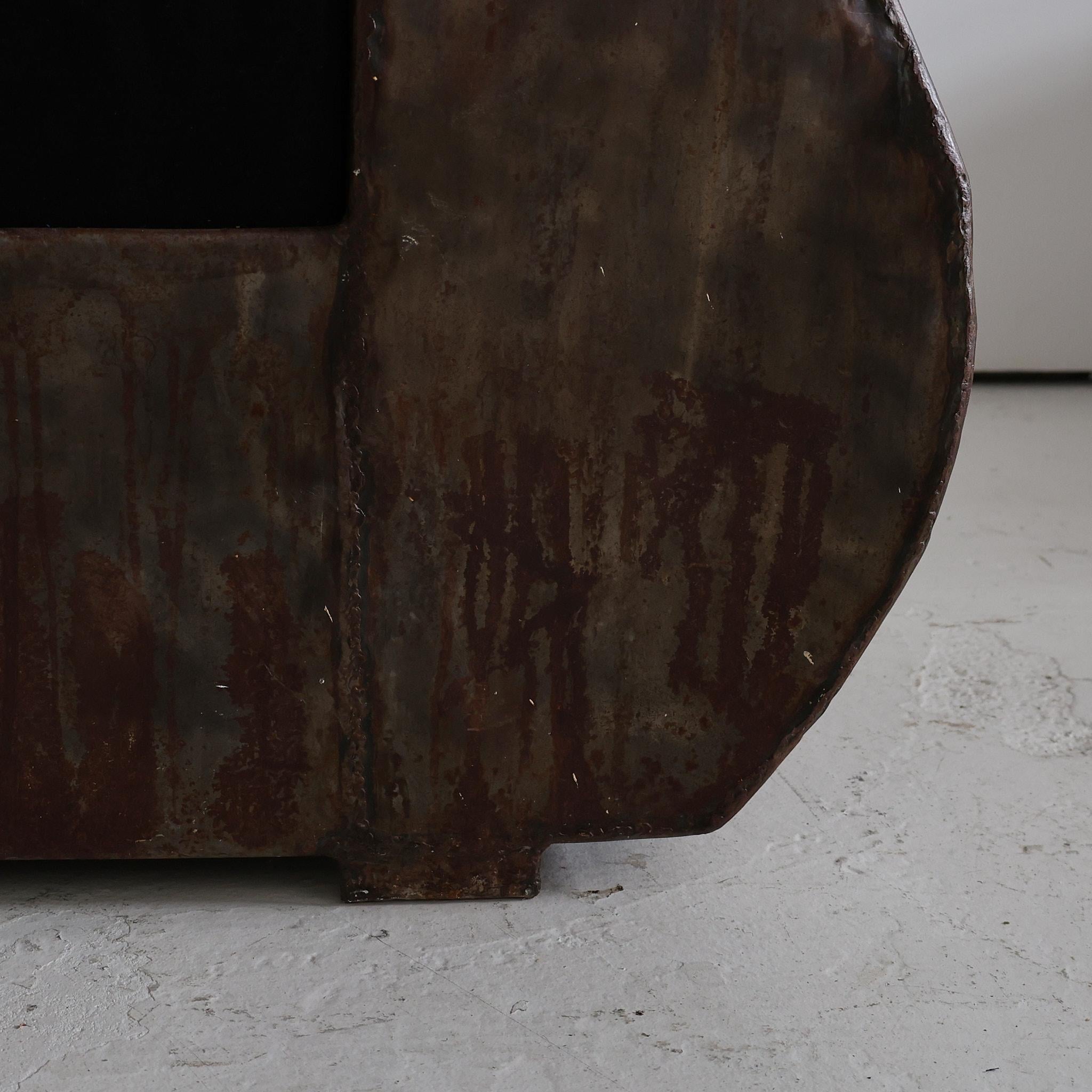 Sculptural 1970s Oversized Metal Club Chair For Sale 6