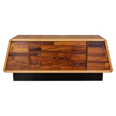 Sculptural 1970's Rosewood & Maple Dresser