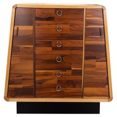 Sculptural 1970s Rosewood & Maple Highboy