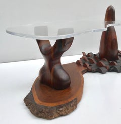 Sculptural 1970s Studio Made Walnut Cocktail Table, Style of Wendell Castle
