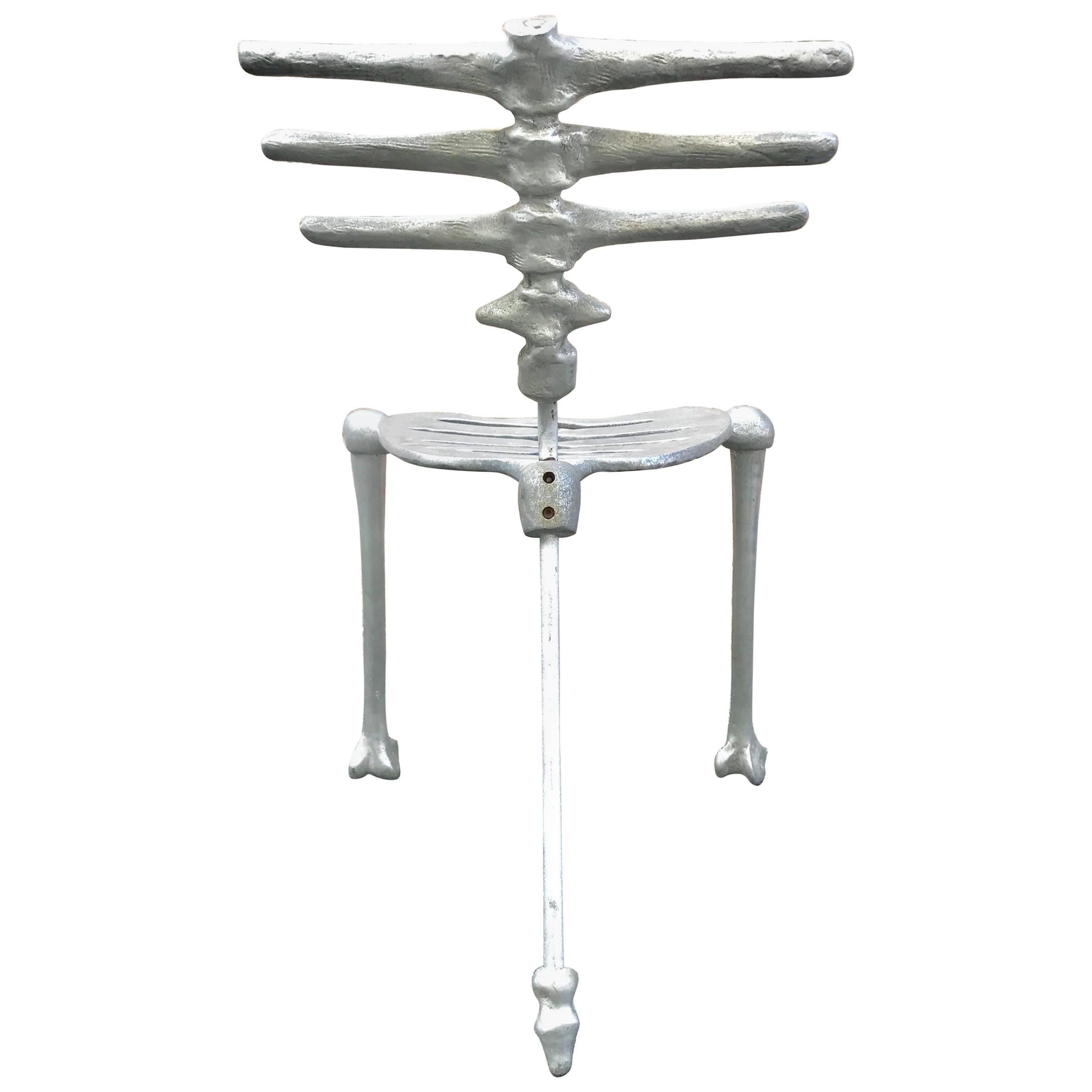 Sculptural 1980s Cast Aluminium Skeleton Chair