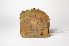 sculptural 20th century design La Borne stoneware ceramic table lamp 1970