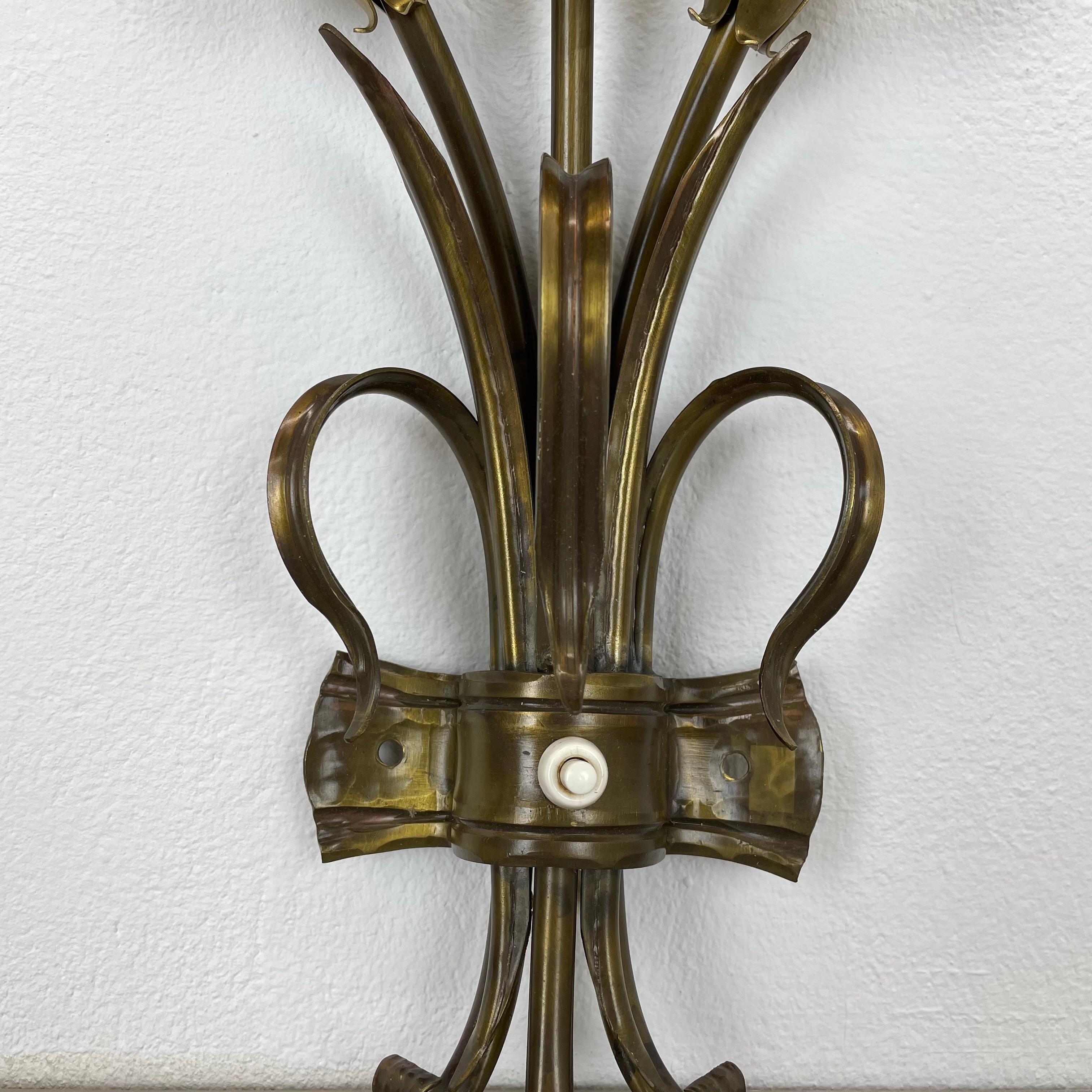 Skulpturale 44cm Messing Stilnovo Stil 
