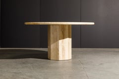 Sculptural 55" Diameter Travertine Dining Table, 1980s