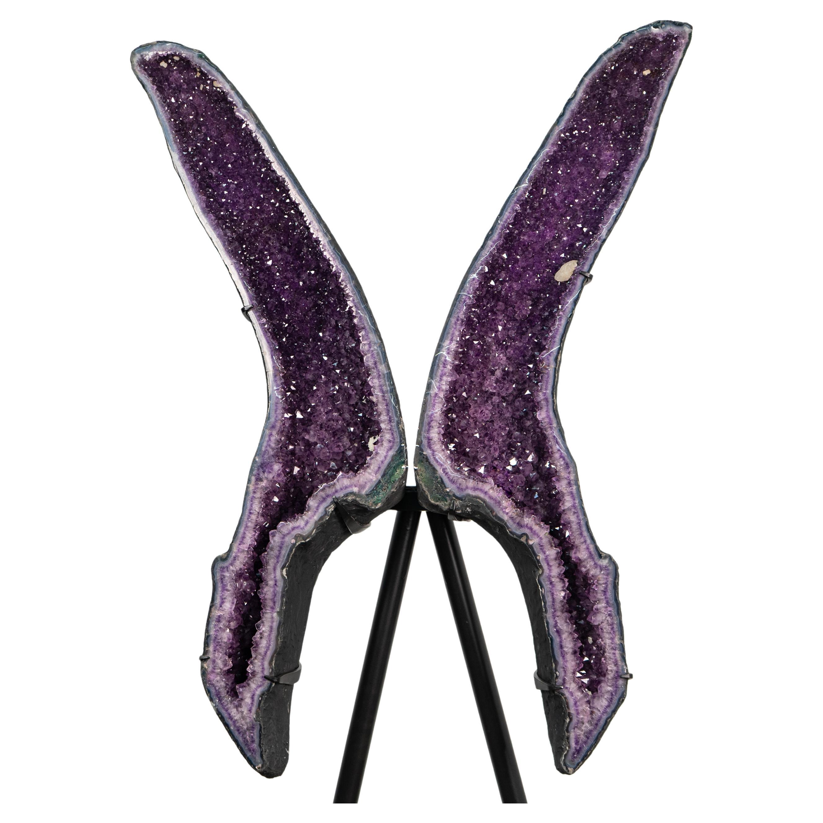 Sculptural 6.5 Ft Tall Amethyst Geode Wings