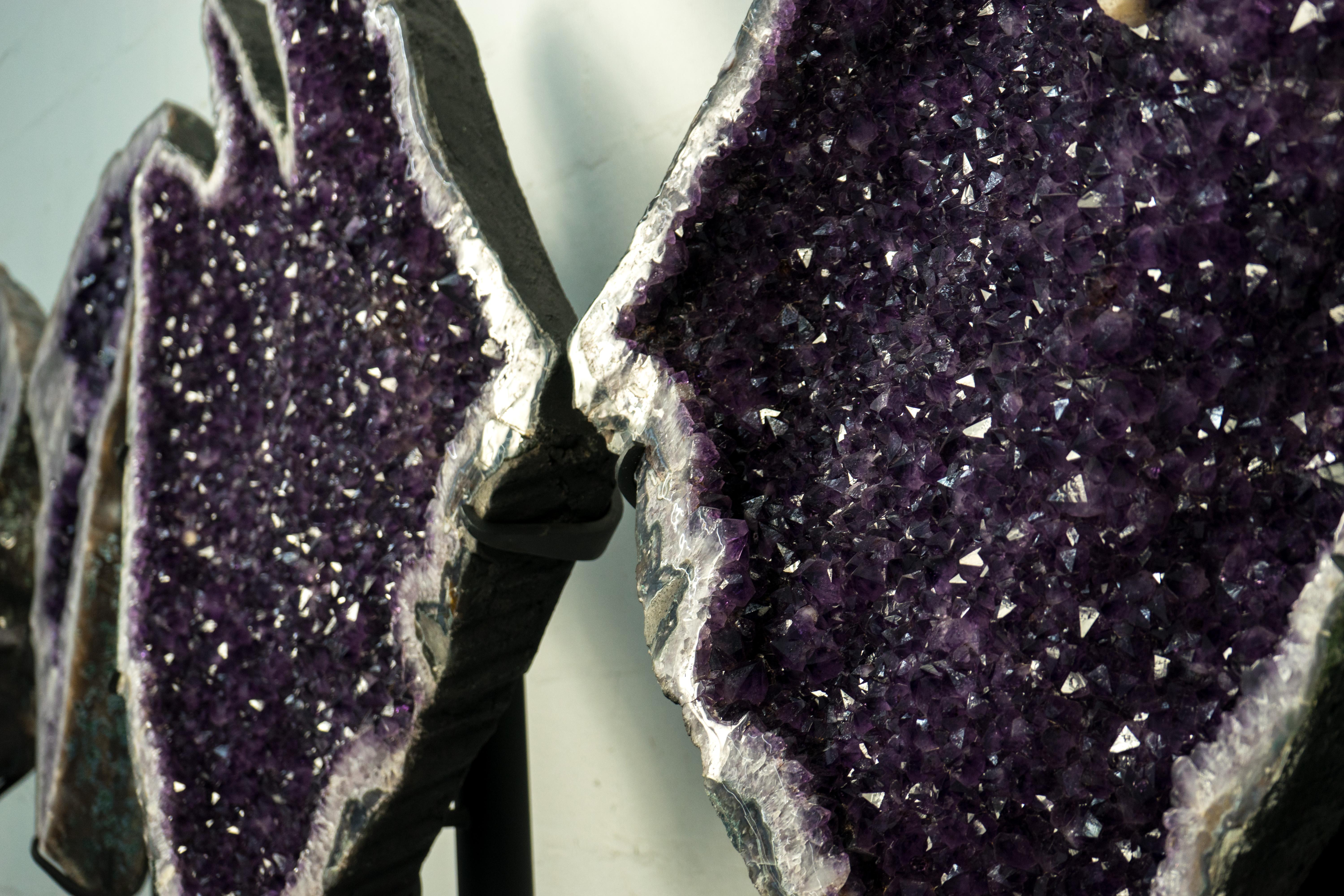 Sculptural 7 Ft Tall Giant Amethyst Geodes with High-Grade Deep Purple Amethyst For Sale 6