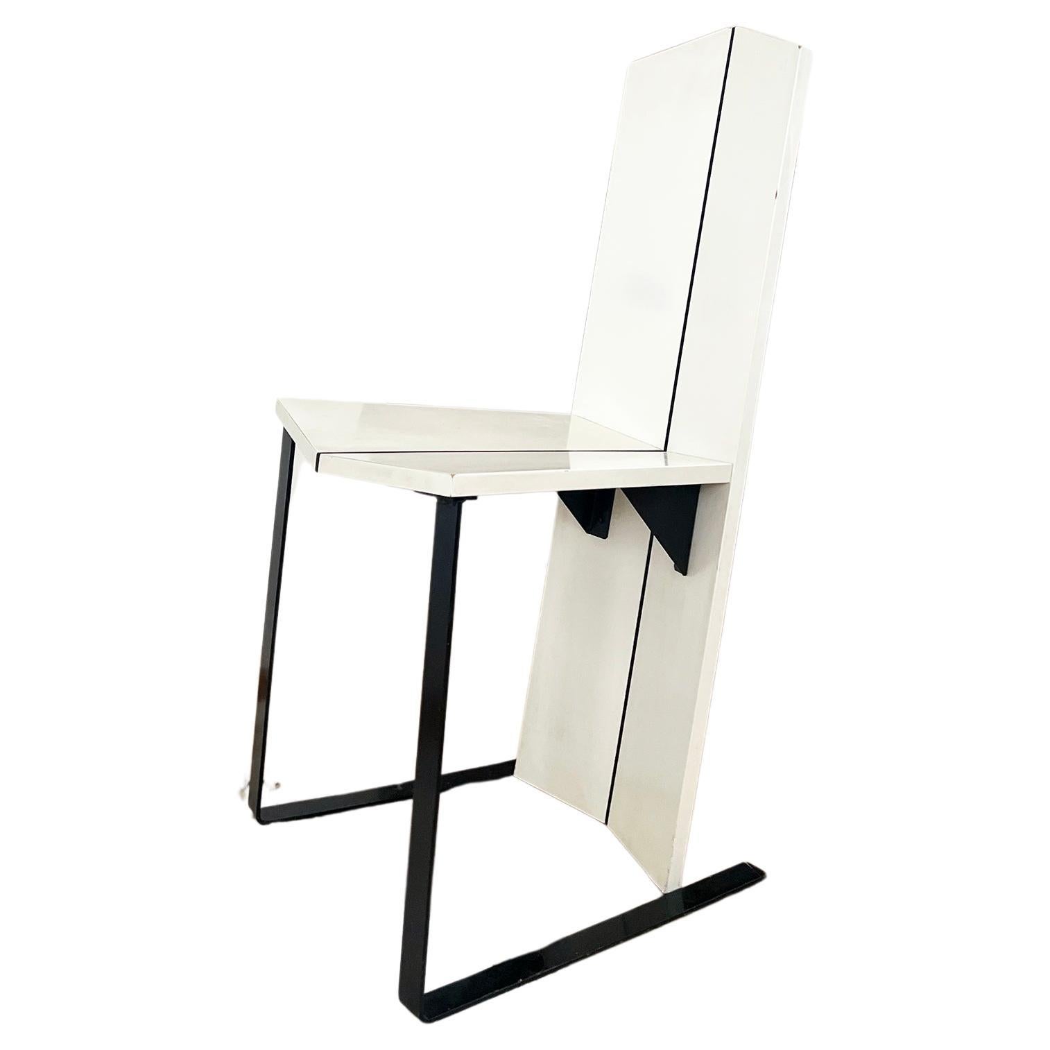 Sculptural 80s Postmodern Dutch Accent Chair, Metal, Wood-- One Chair