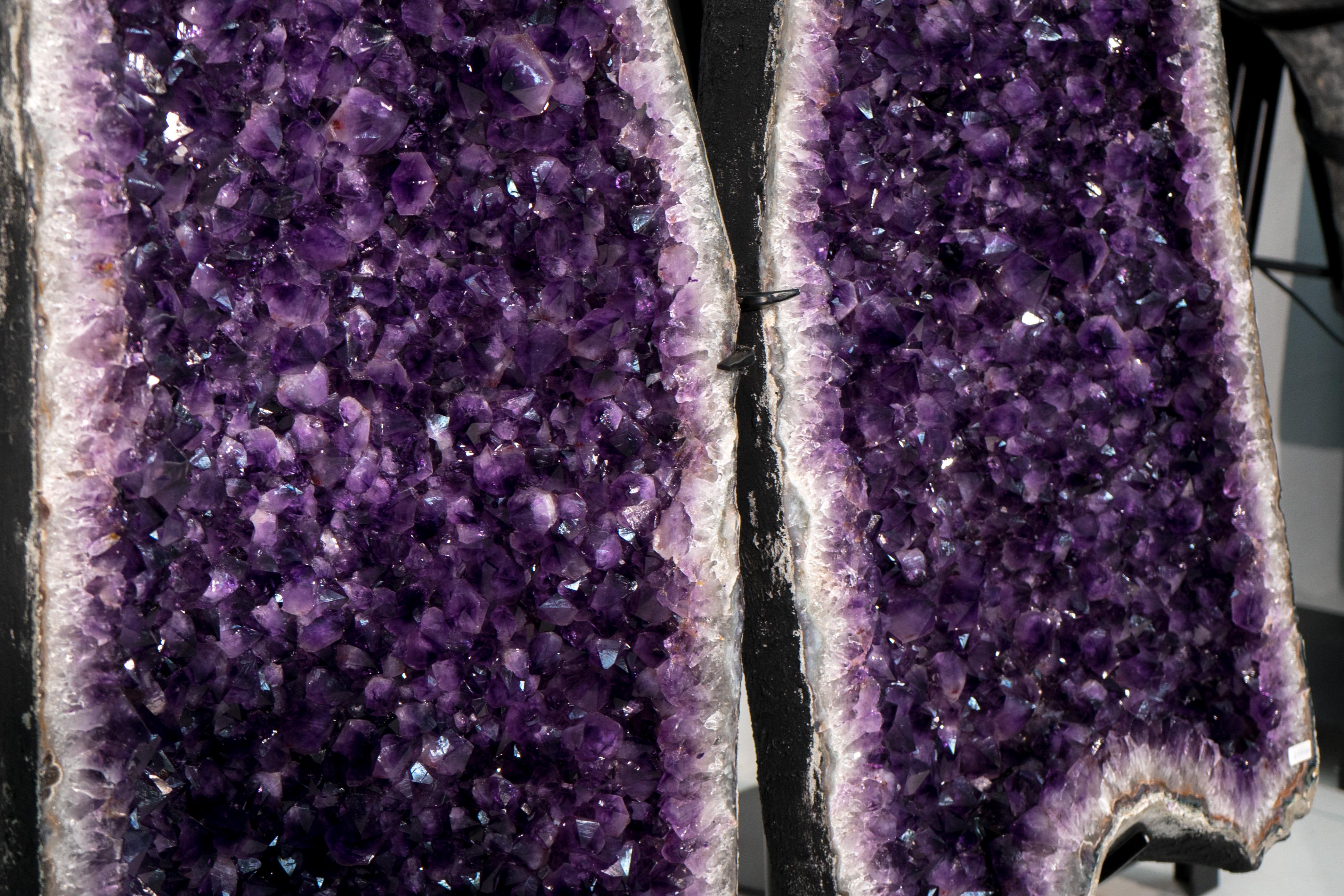 Geodi di ametista scultorei alti 9 piedi, Druzy di ametista viola scuro Nature X-Large in vendita 1
