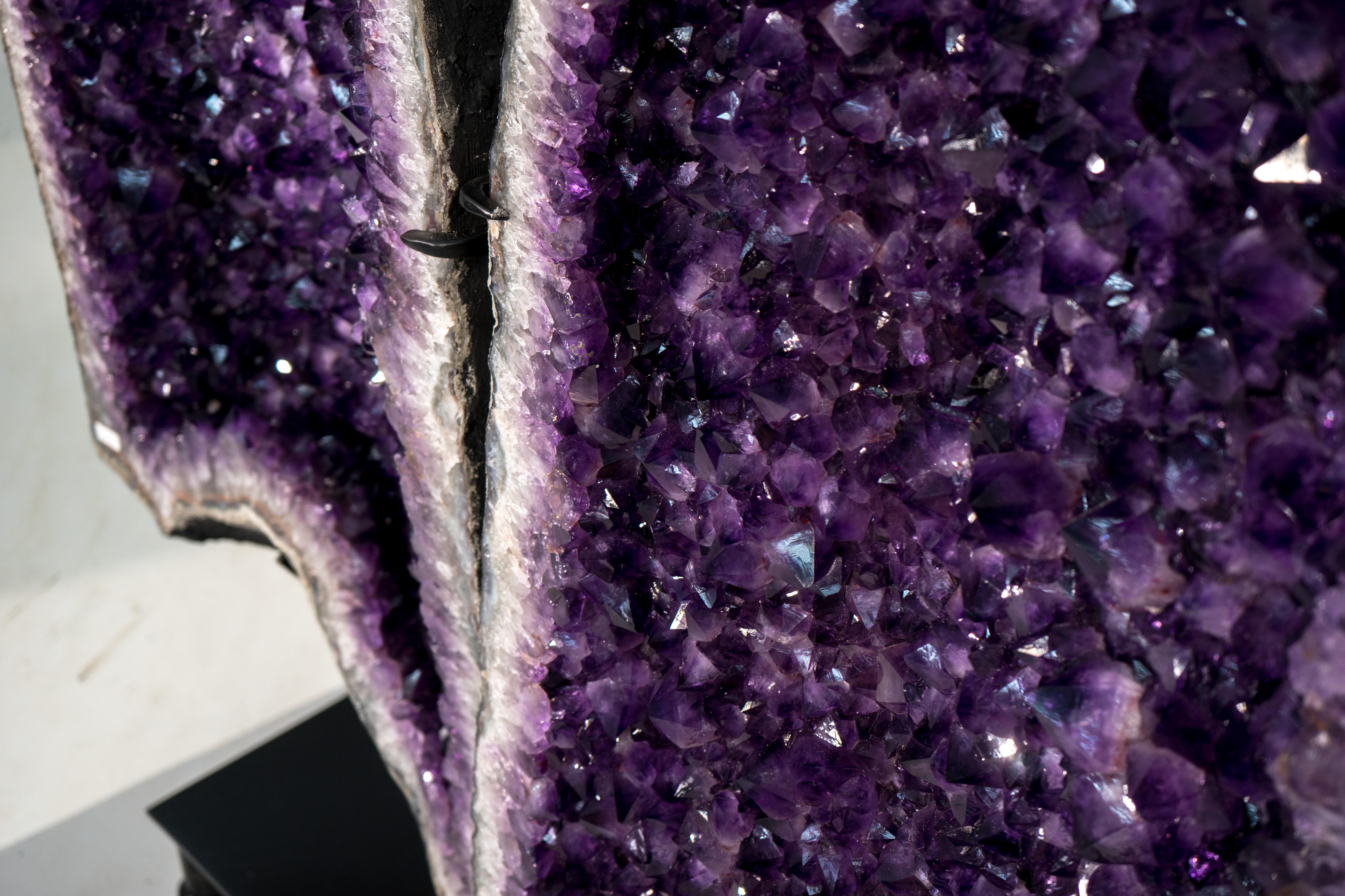 Geodi di ametista scultorei alti 9 piedi, Druzy di ametista viola scuro Nature X-Large in vendita 3