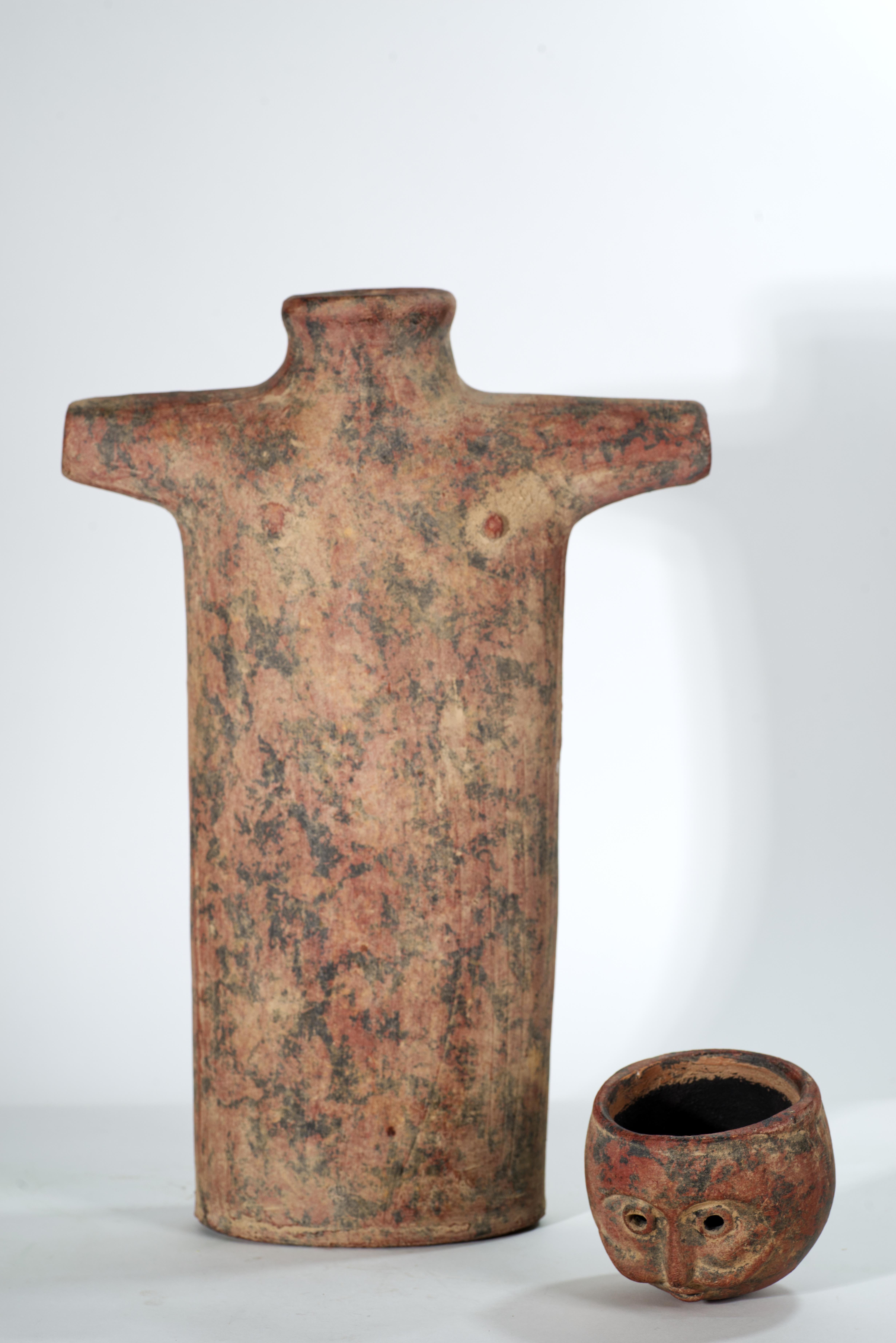 Mid-Century Modern Porte-bougies abstraites sculpturales, poterie American Art Studio, Vintage en vente