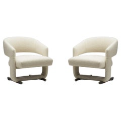 Retro Sculptural Accent Chairs with Metal Legs, Europe, circa 1960s