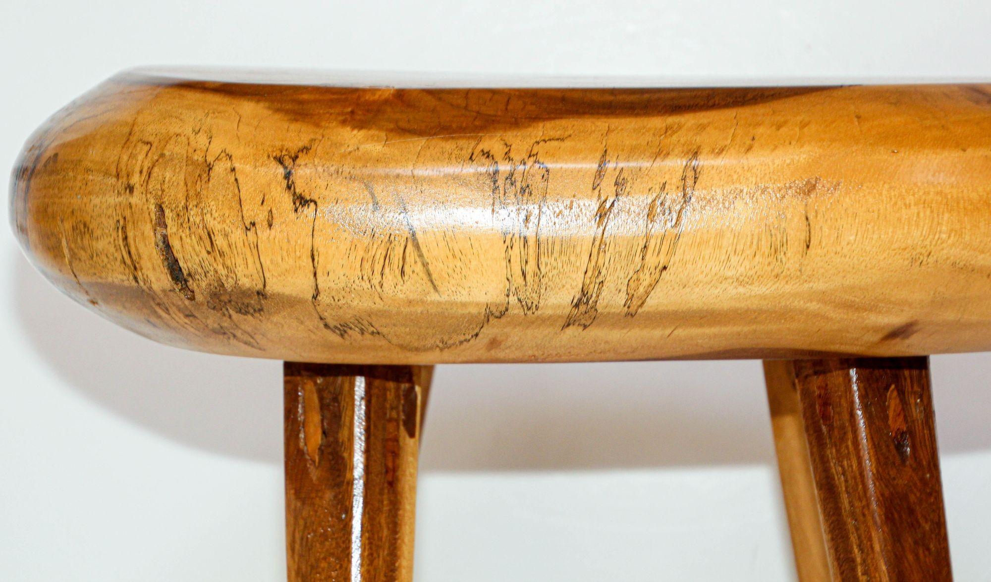 20th Century Sculptural Accent Side Table Hand Crafted Wabi Sabi Organic Mango Wood For Sale