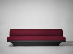 Sculptural Acer Sofa Pure Wool Upholstery in Burgundy