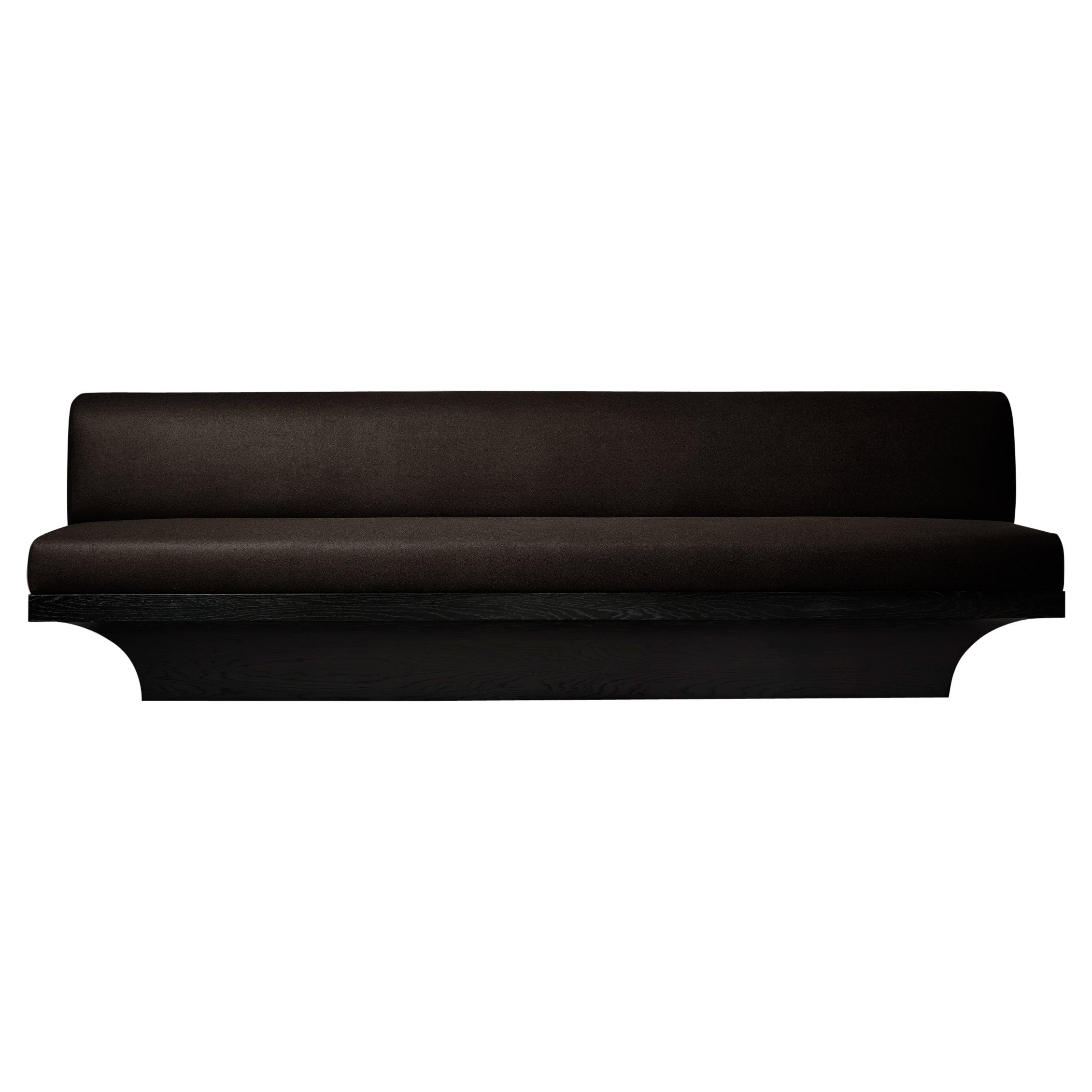 Divano scultoreo Acer con rivestimento in pura lana in marrone scuro