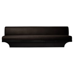 Sculptural Acer Sofa Pure Wool Upholstery in Dark Brown
