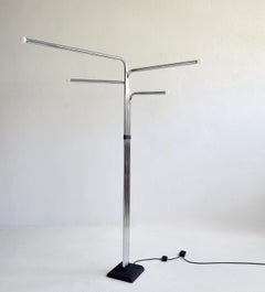 Sculptural adjustable chrome floor lamp by Goffredo Reggiani 1970's