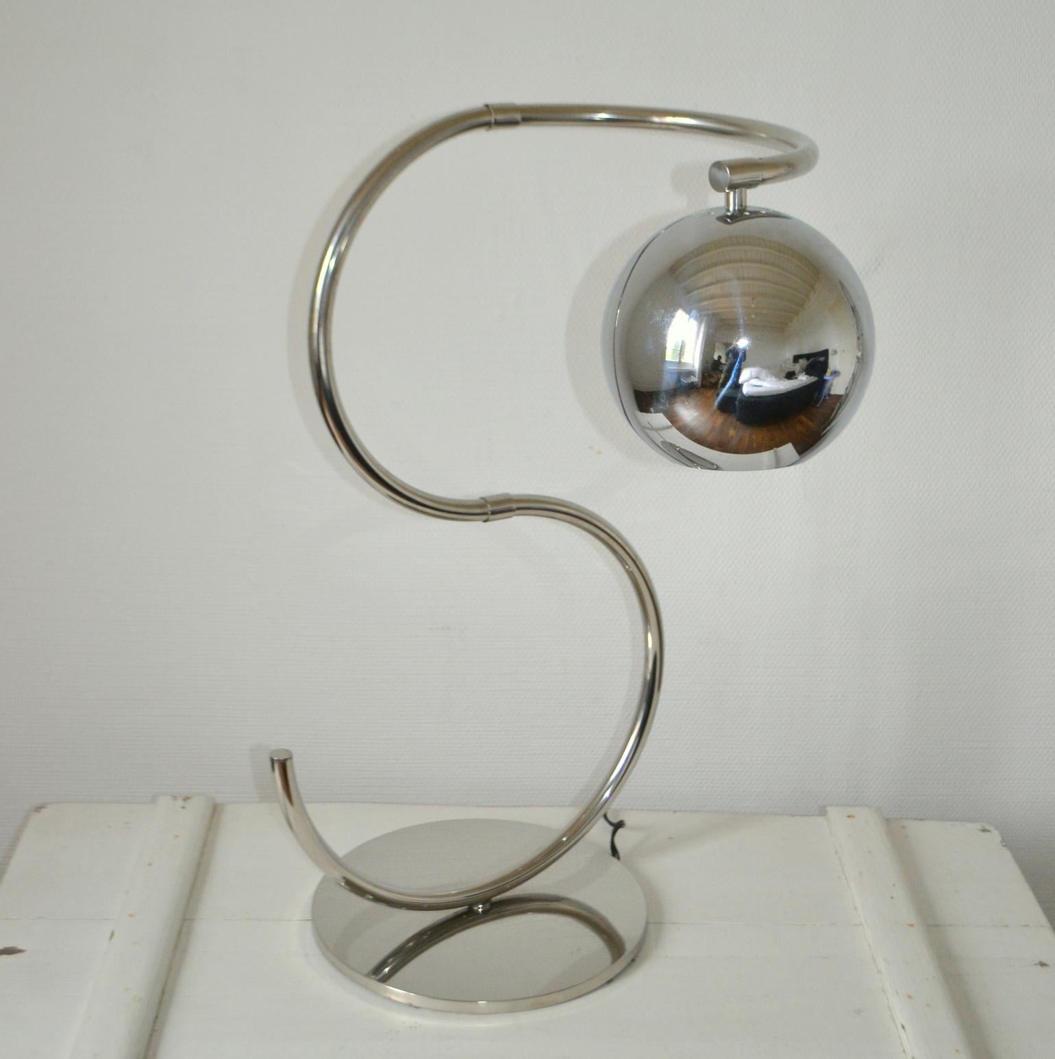 Sculptural Adjustable Chrome Floor Lamp Italy 1960's For Sale 4