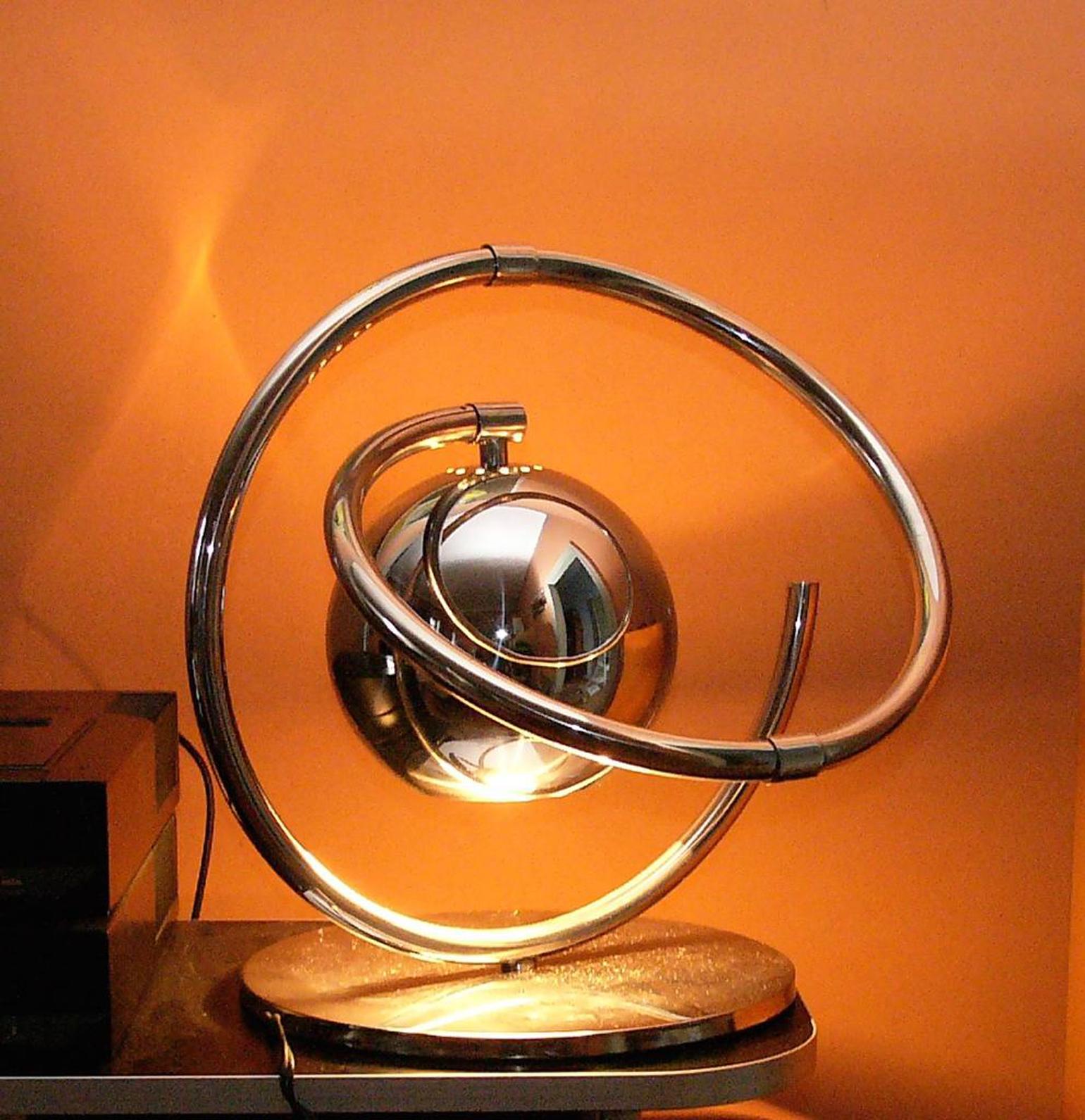 Sculptural Adjustable Chrome Floor Lamp Italy 1960's For Sale 8