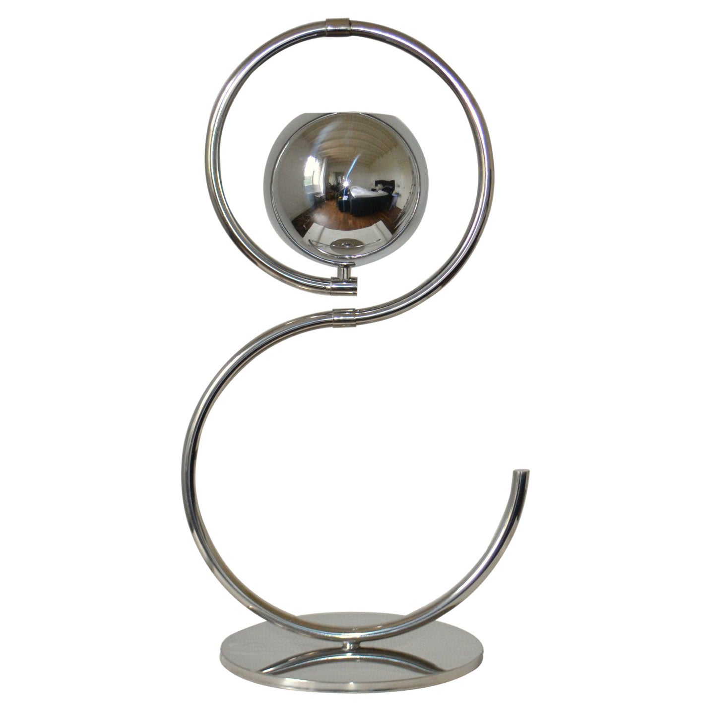 Sculptural Adjustable Chrome Floor Lamp Italy 1960's
