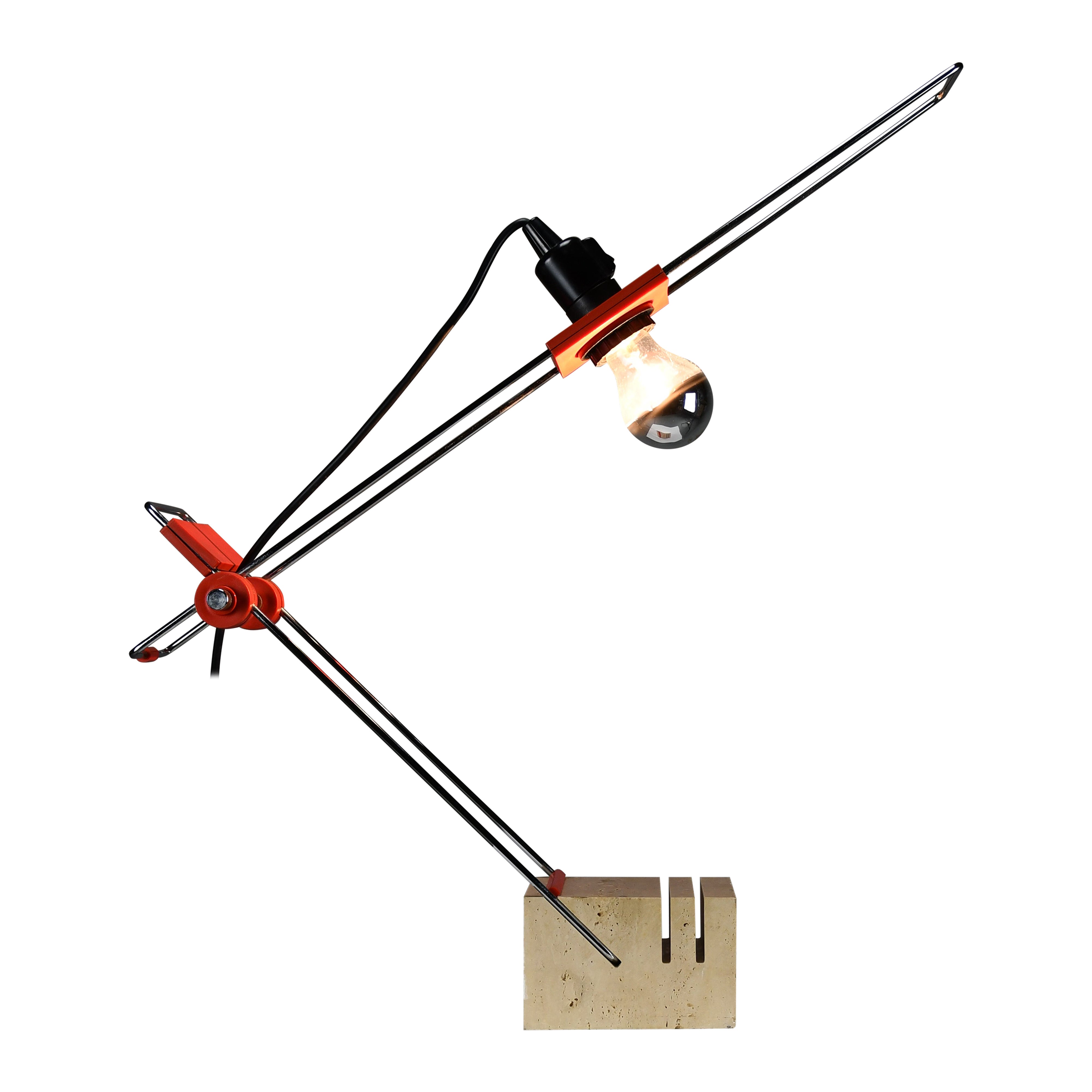 Sculptural adjustable table lamp by Fratelli Mannelli, Italy, 1970 For Sale