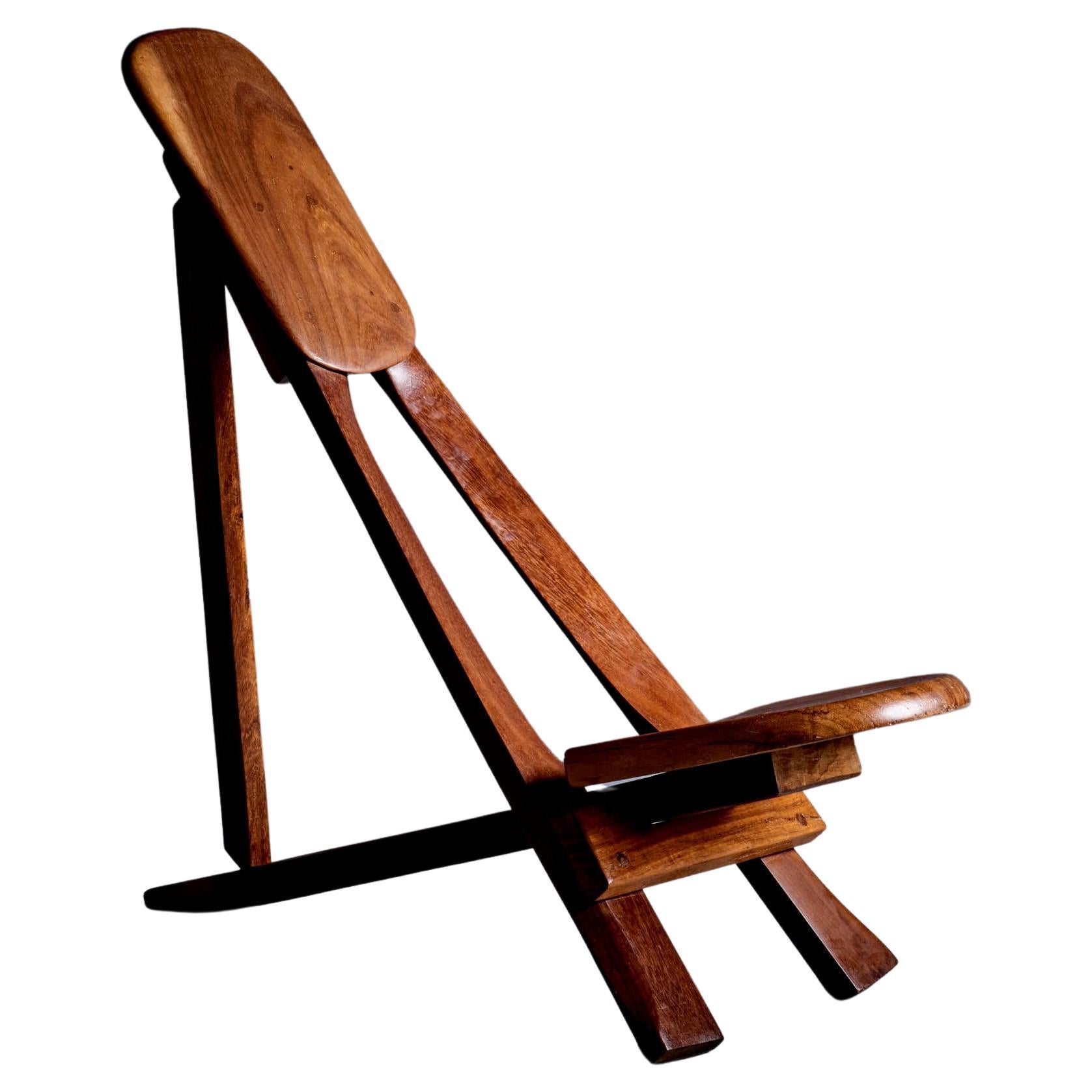 Sculptural African Studio Chair France - 1960s For Sale