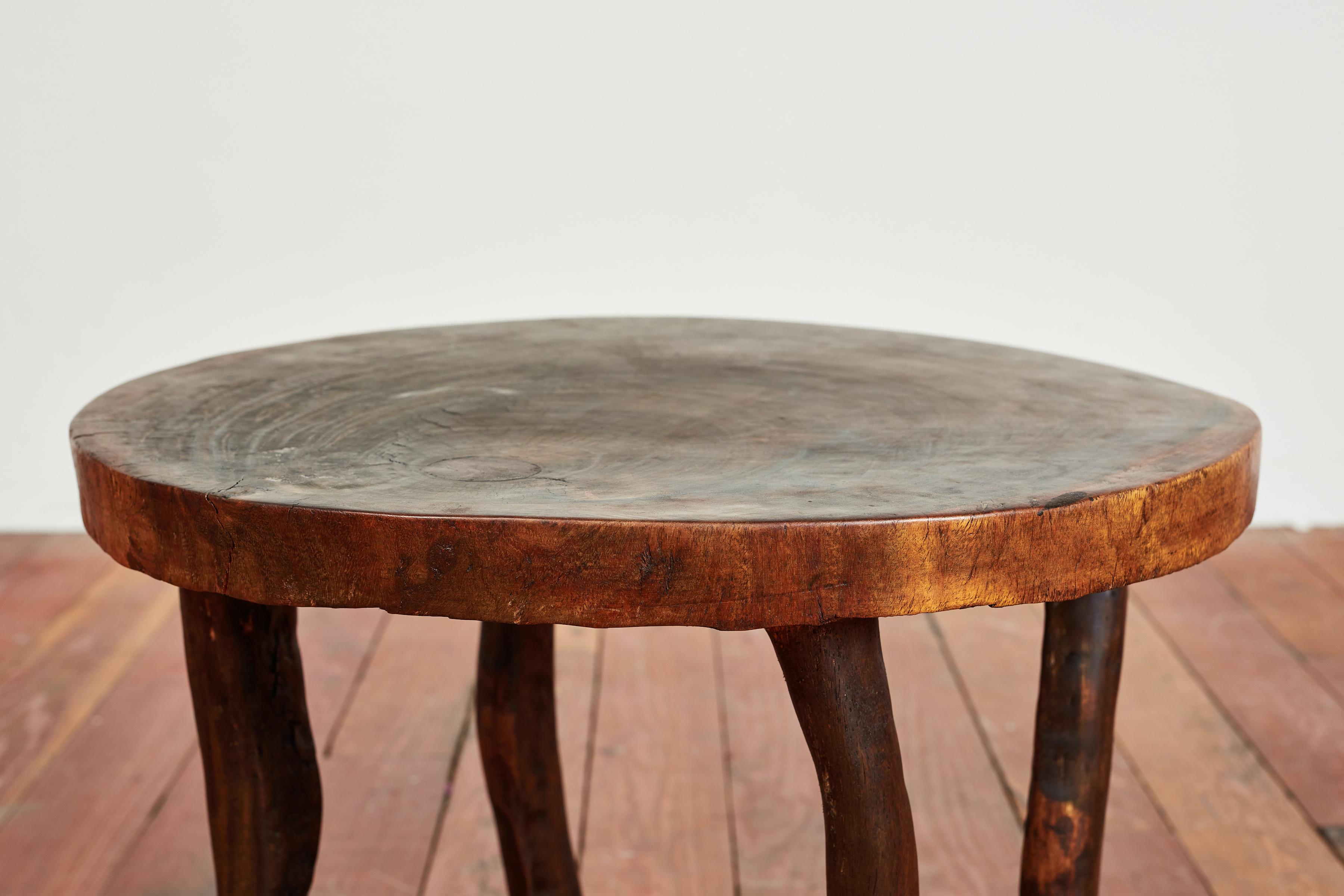 Wood Sculptural African Table  For Sale
