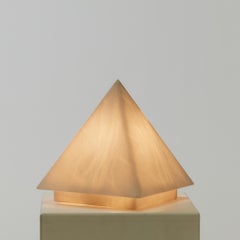 Sculptural Alabaster Pyramid Table Lamp