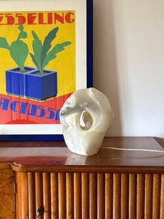 Sculptural alabaster table lamp, France 1980s