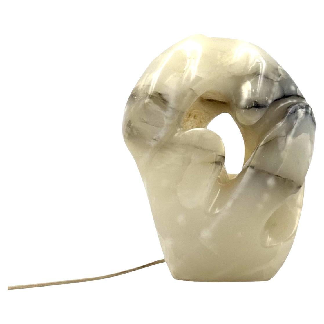 Sculptural alabaster table lamp, France 1980s