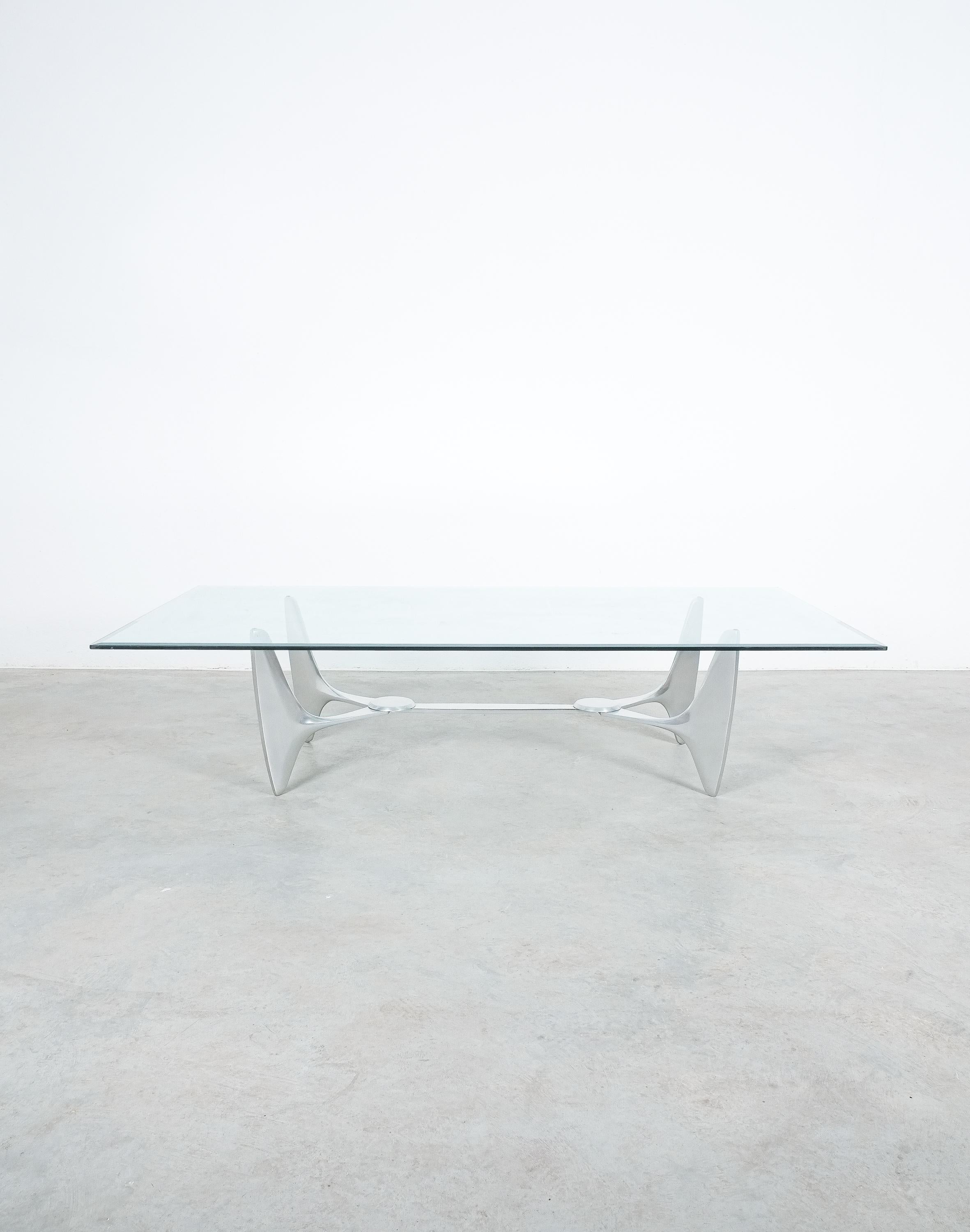Space Age Sculptural Aluminum Coffee Table by Knut Hesterberg, Germany, Circa 1960