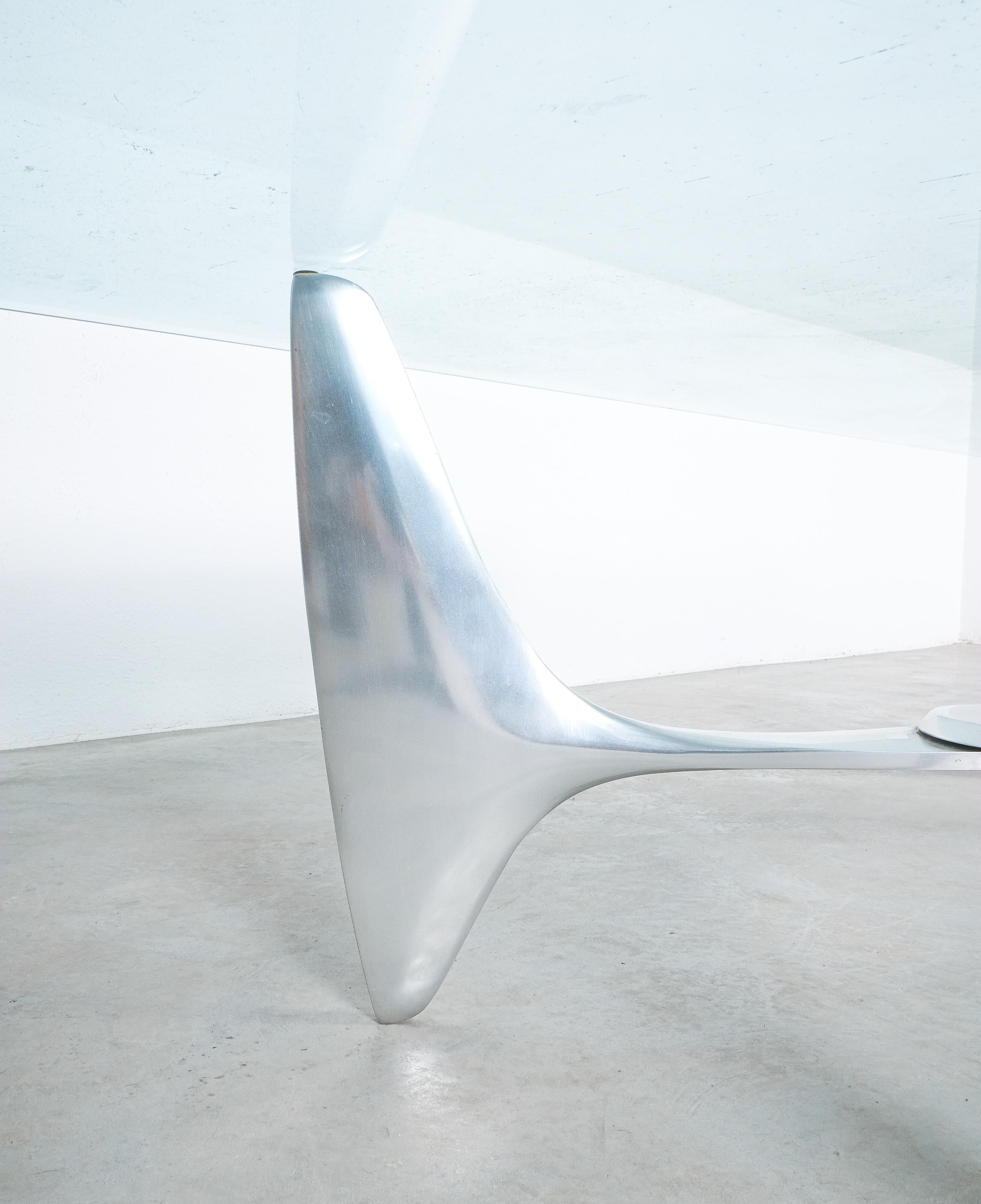 Sculptural Aluminum Coffee Table by Knut Hesterberg, Germany, Circa 1960 1