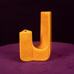 Sculptural Amber Ceramic Space Age Vase, Italy, 1970