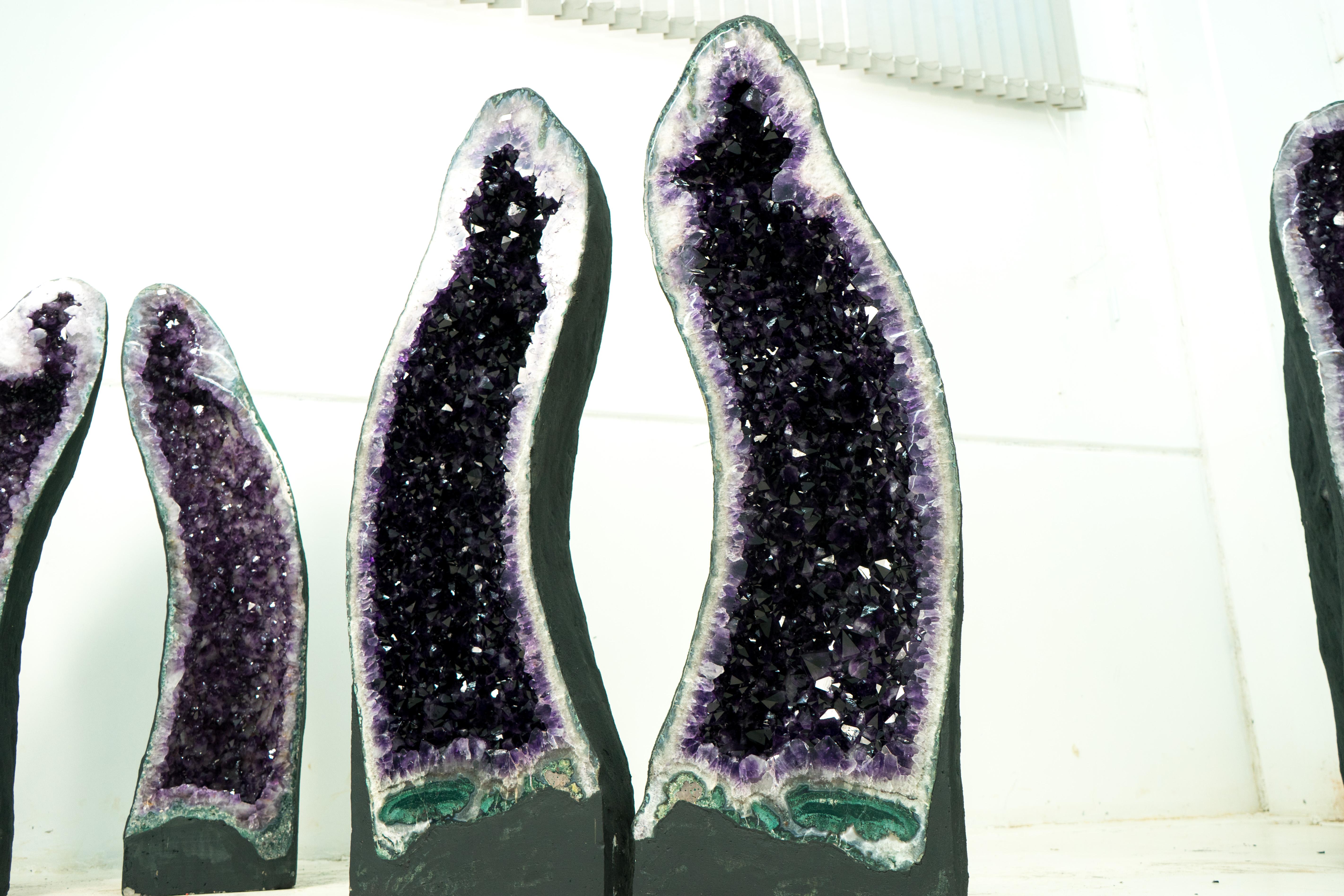 Geodas Catedral de Amatista Escultóricas con Grandes Cristales de Gelatina de Uva AAA en venta 5