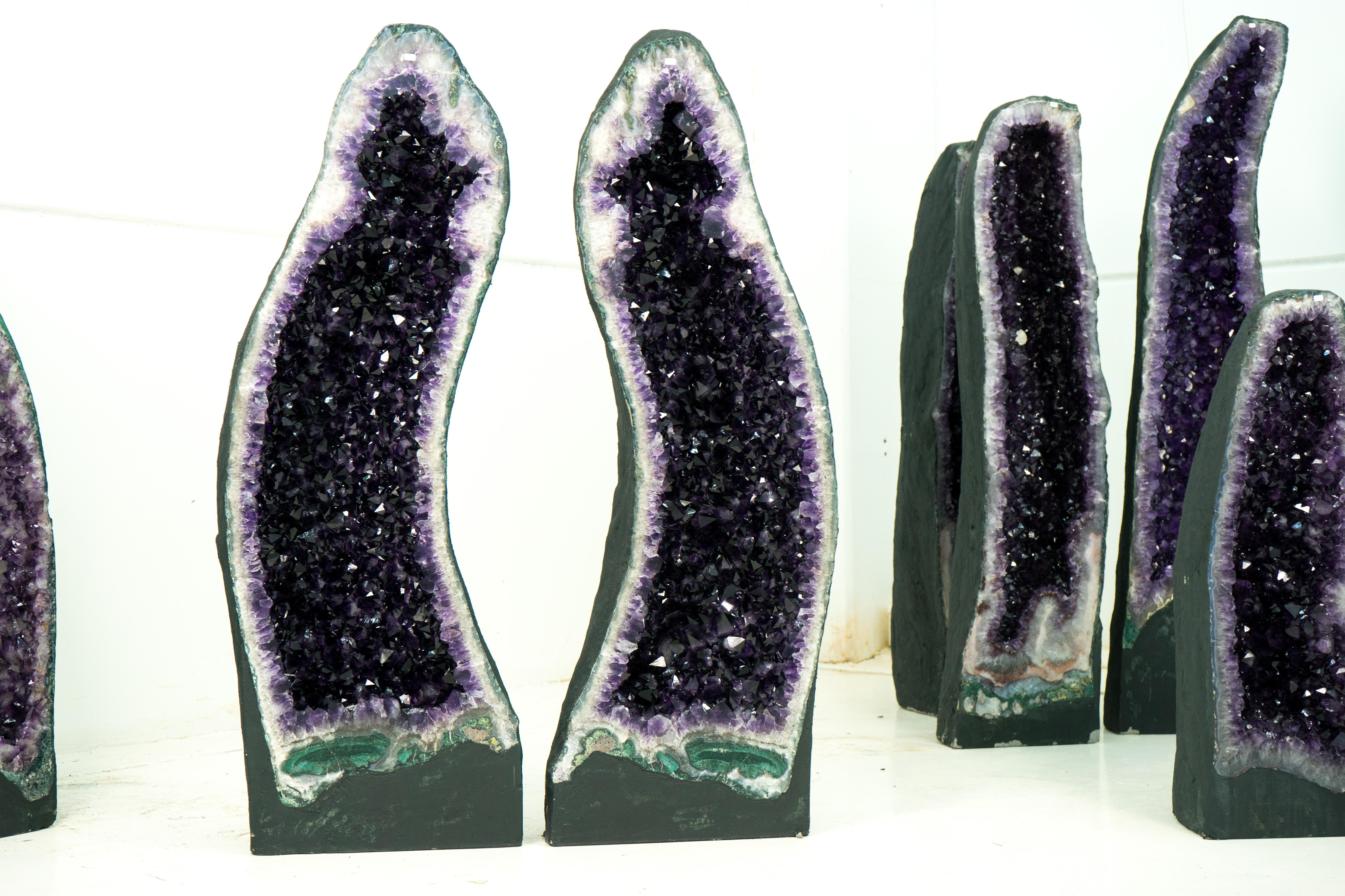 Geodas Catedral de Amatista Escultóricas con Grandes Cristales de Gelatina de Uva AAA en Nuevo estado para la venta en Ametista Do Sul, BR
