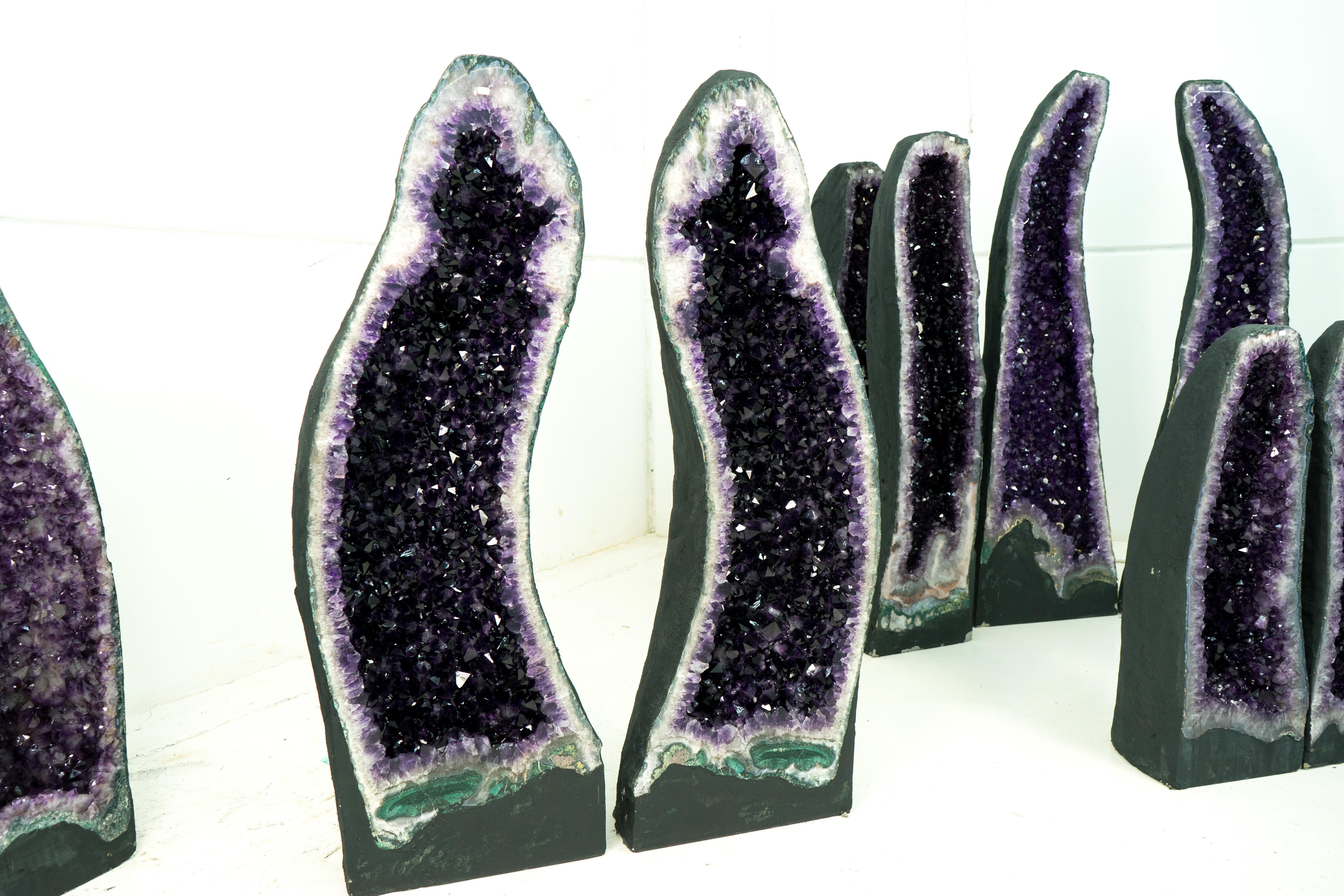 Geodas Catedral de Amatista Escultóricas con Grandes Cristales de Gelatina de Uva AAA en venta 3