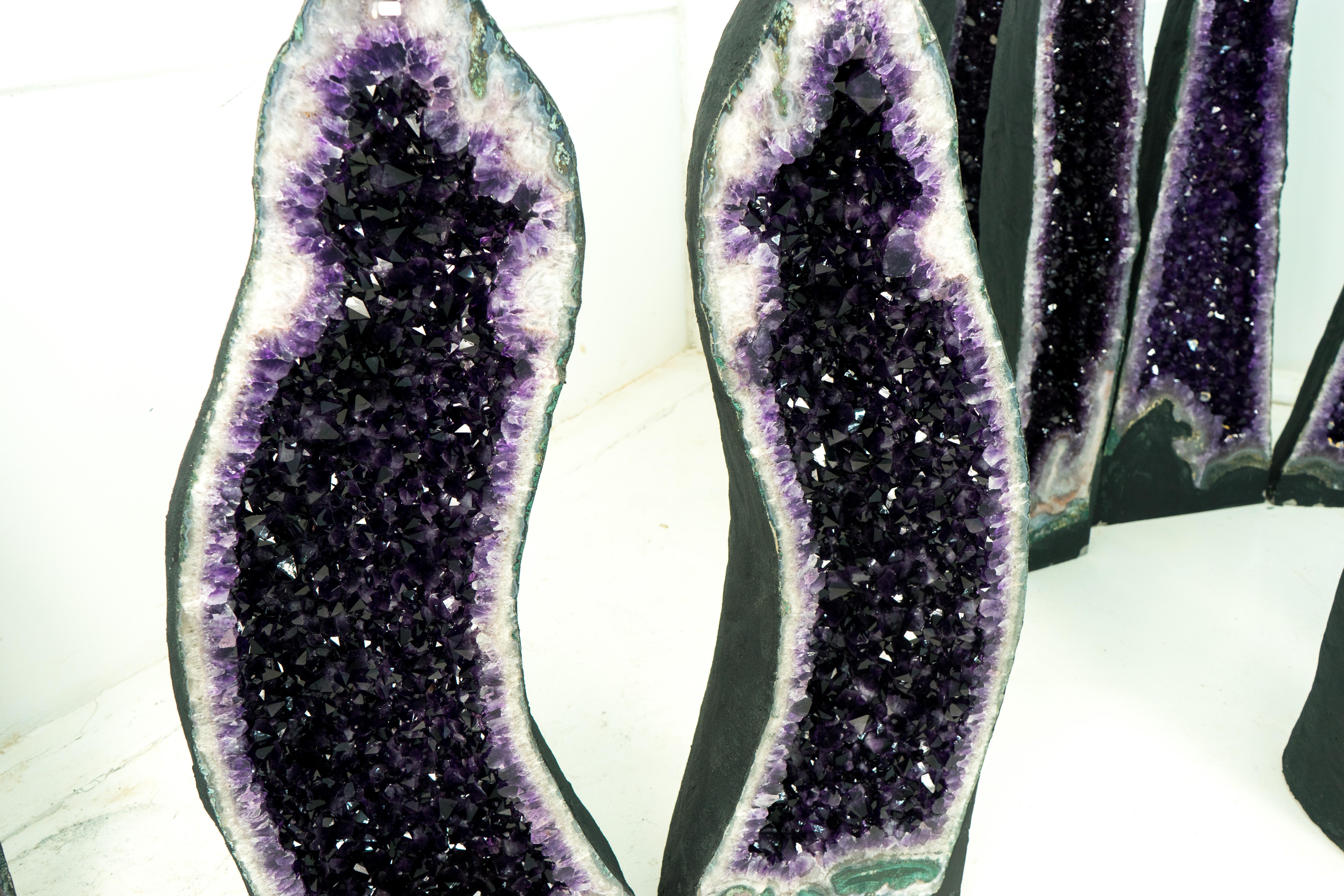 Geodas Catedral de Amatista Escultóricas con Grandes Cristales de Gelatina de Uva AAA en venta 4