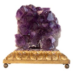 Sculptural Amethyst with Baroque Pearls on an 18th Century Italian Altar Base