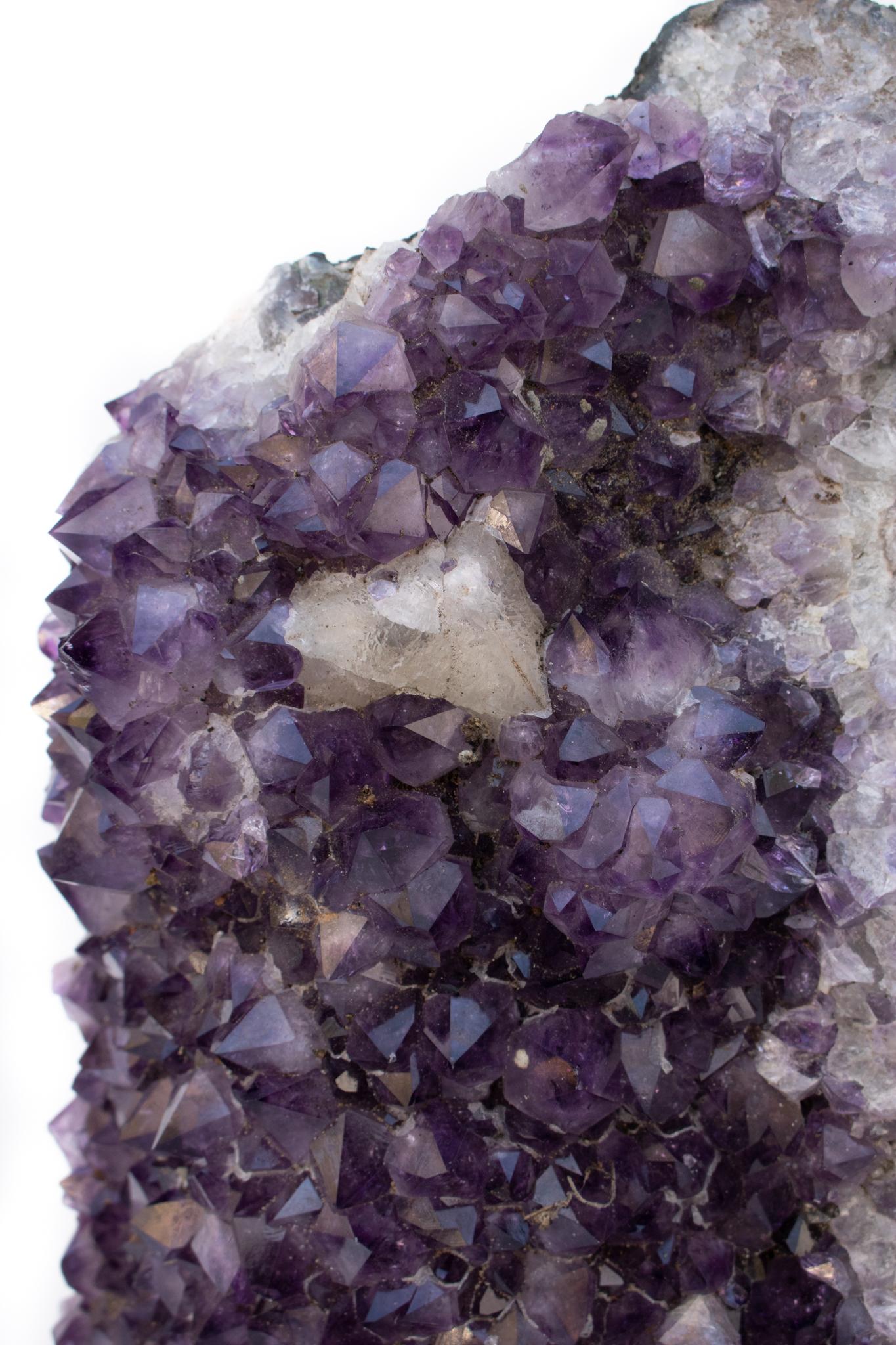 Organic Modern Sculptural Amethyst with Fluorite on an 18th Century Italian Altar Base For Sale