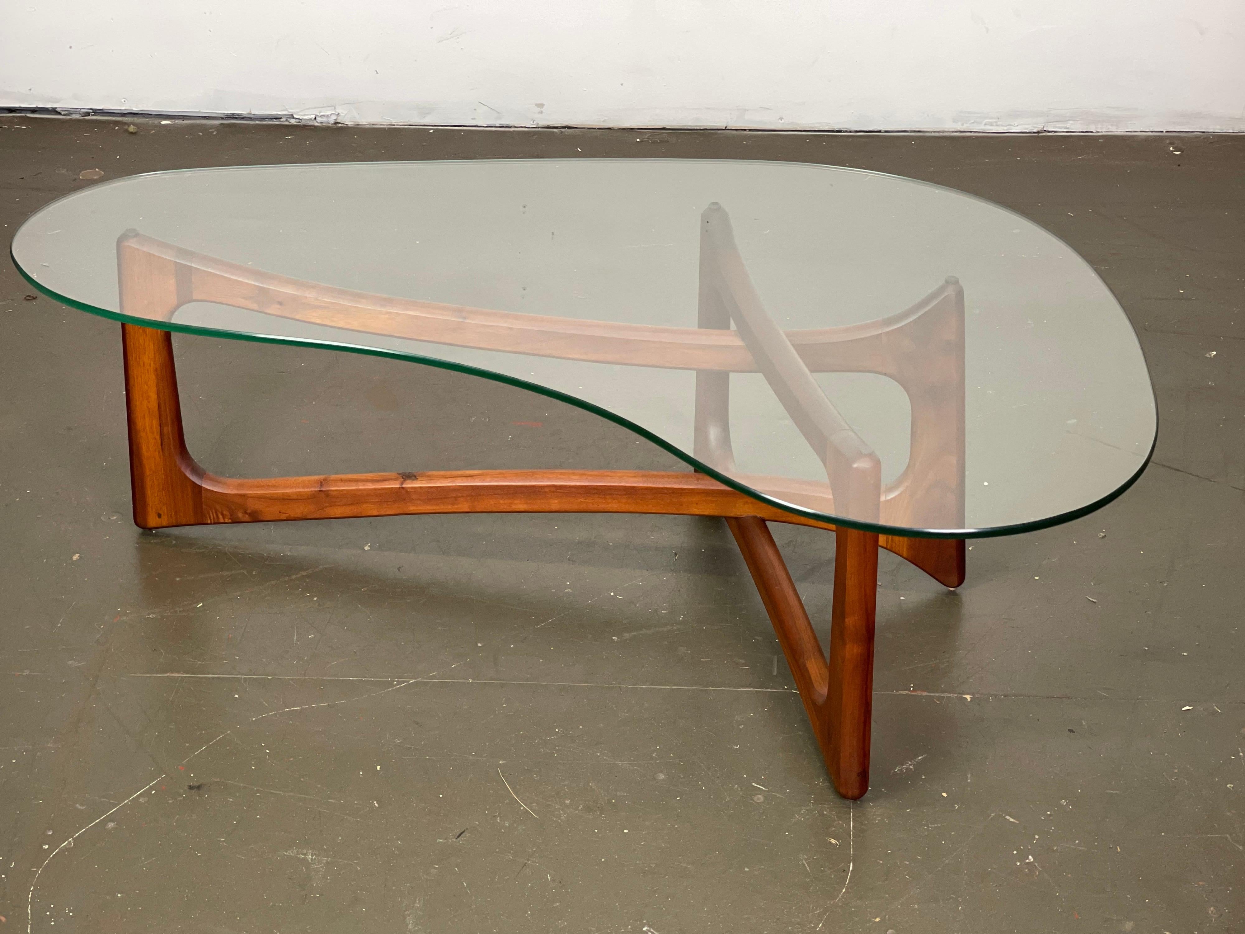 Adrian Pearsall Ribbon Coffee Table in Walnut and Glass for Craft Associates  8