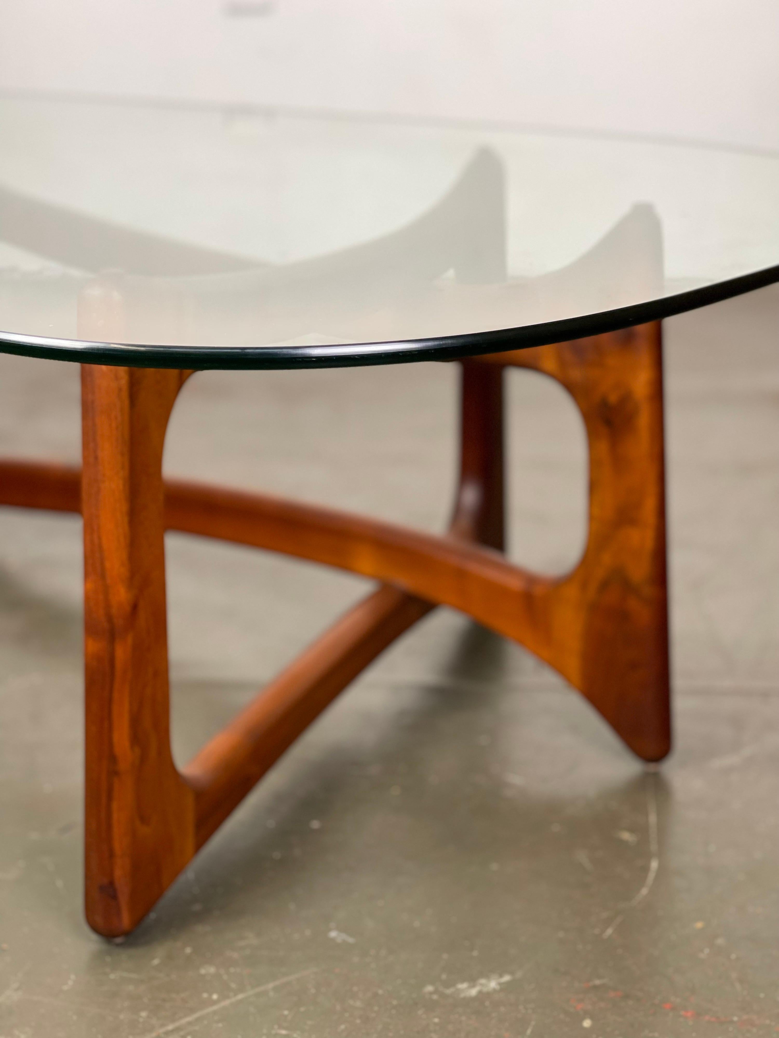 Adrian Pearsall Ribbon Coffee Table in Walnut and Glass for Craft Associates  9