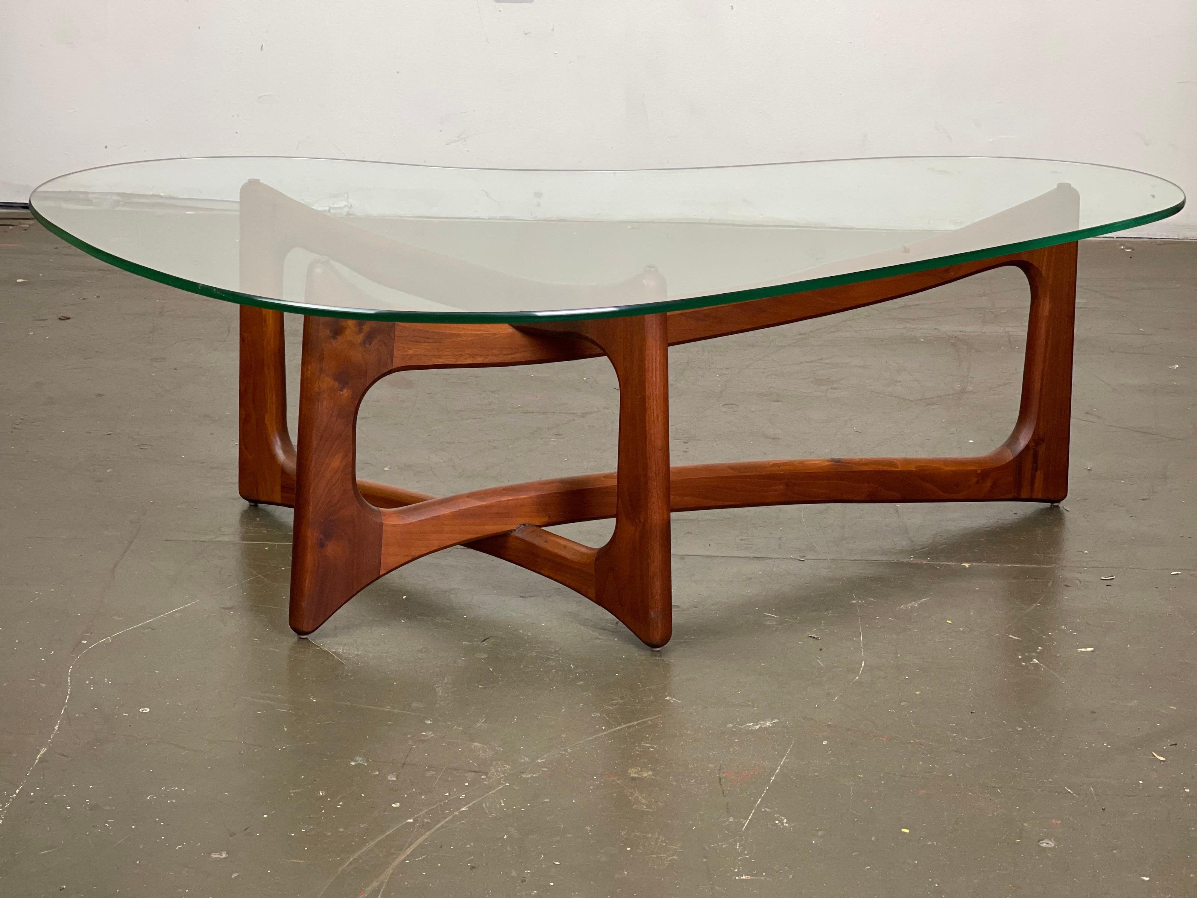 Adrian Pearsall Ribbon Coffee Table in Walnut and Glass for Craft Associates  10