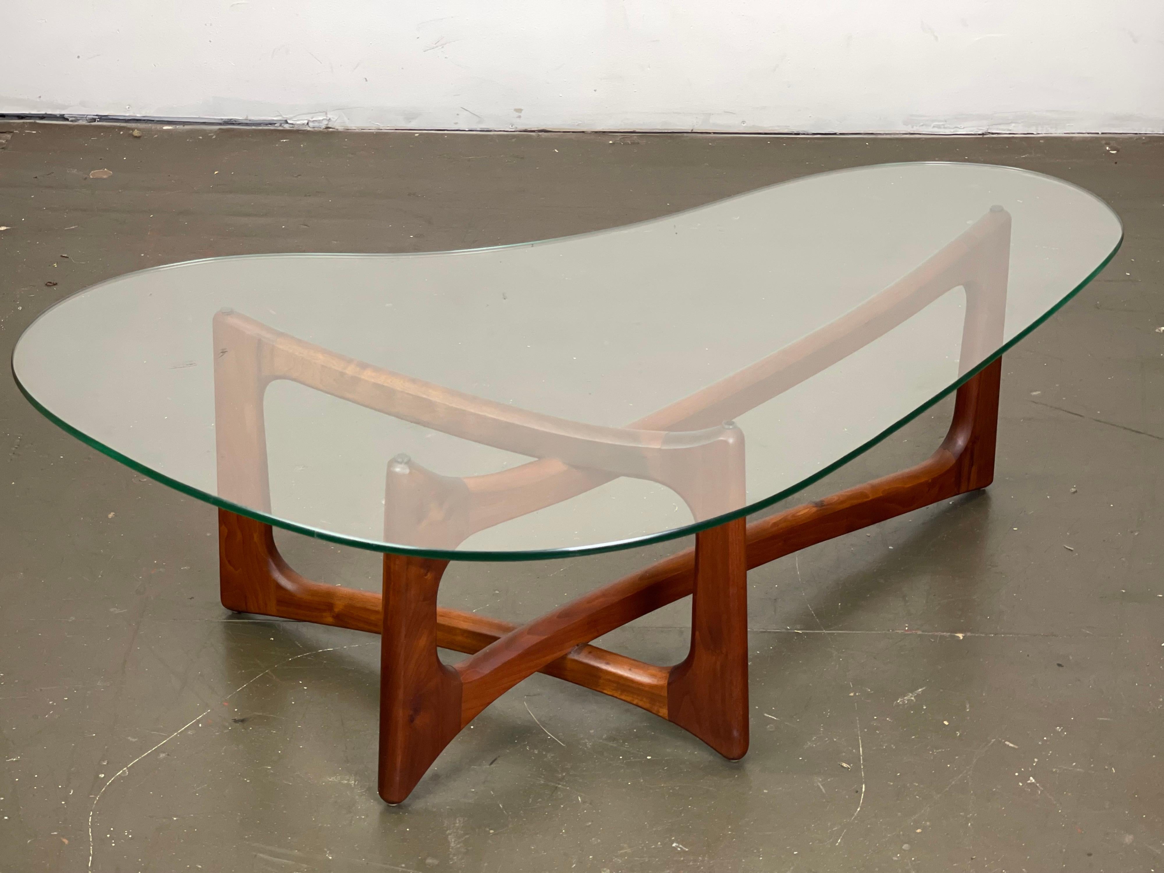 Adrian Pearsall Ribbon Coffee Table in Walnut and Glass for Craft Associates 11