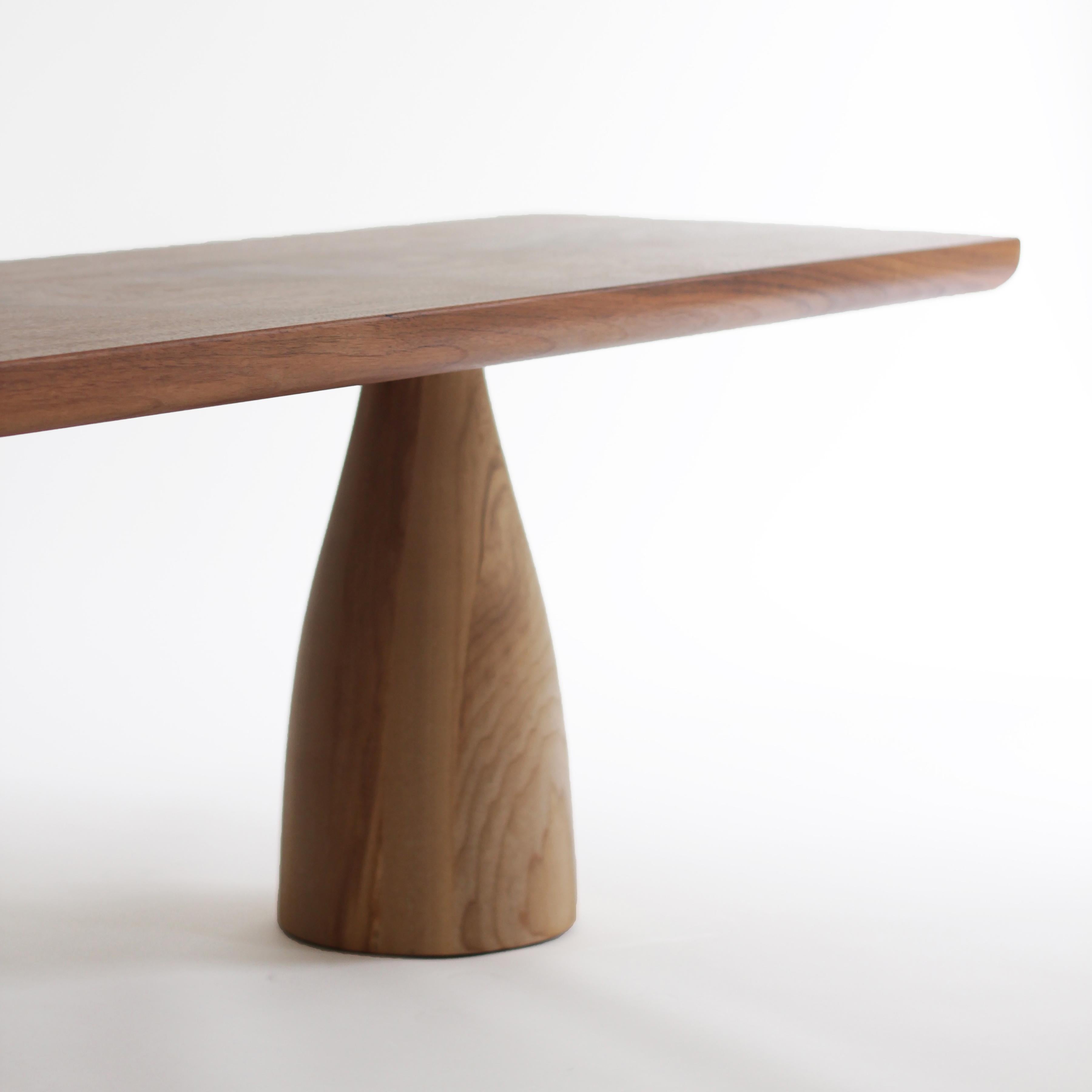 American Mezcal, Asymmetrical Rectangle Walnut and Ash Coffee Table by SinCa Design