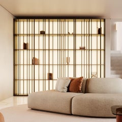 Sculptural and Elegant Buren Bookcase with Light, Handmade by Stylish Club