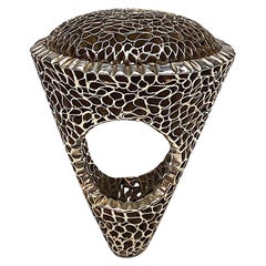 Sculptural and Large Modernist Sterling Silver Statement Ring
