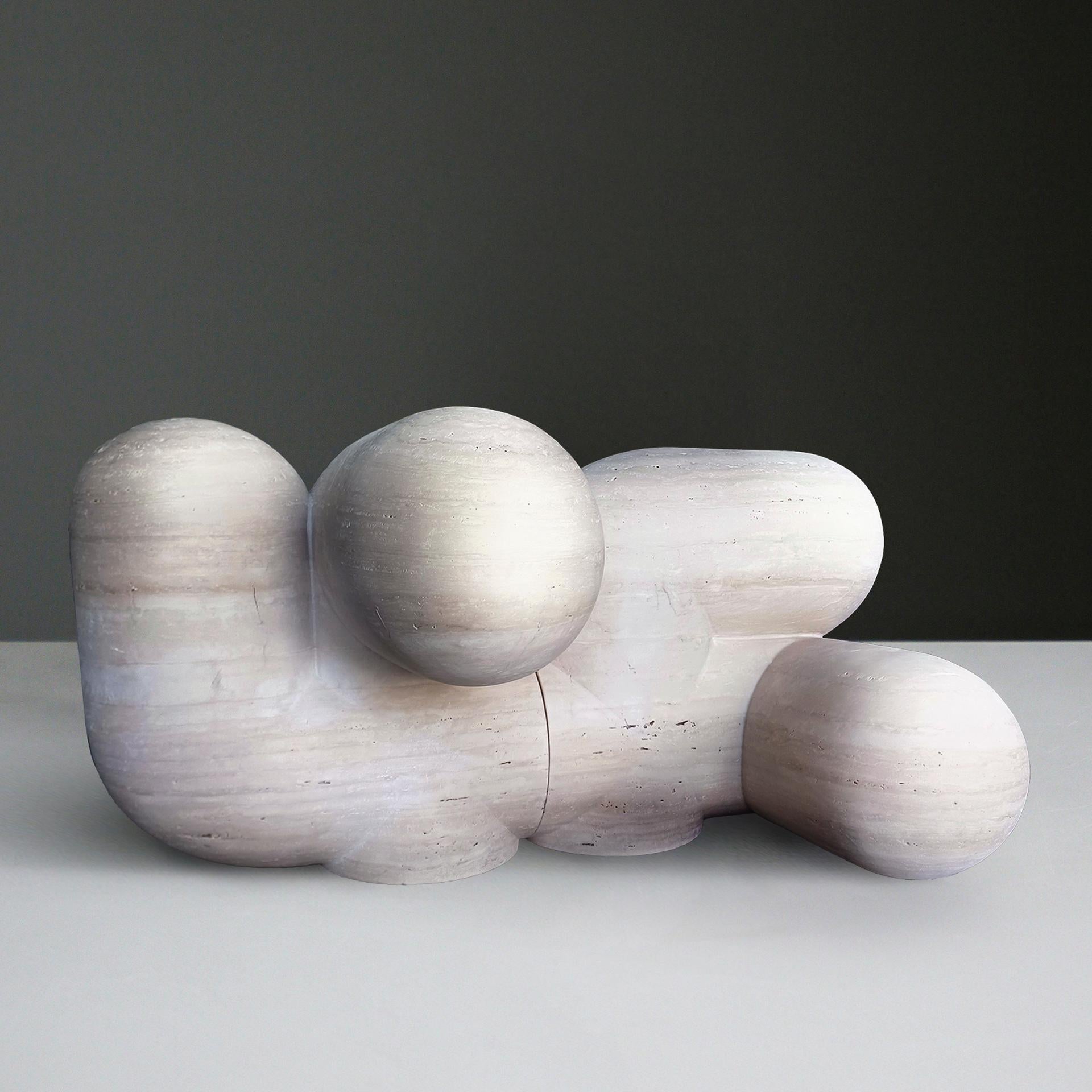 2lovers stool set by Pepe Guerrero. Composed of 2 sculptural pieces made in cream travertine with open pore. Limited edition #33. Signed and with serial number.

Feel the exclusivity of art in an immersive way through the most imposing piece. With a