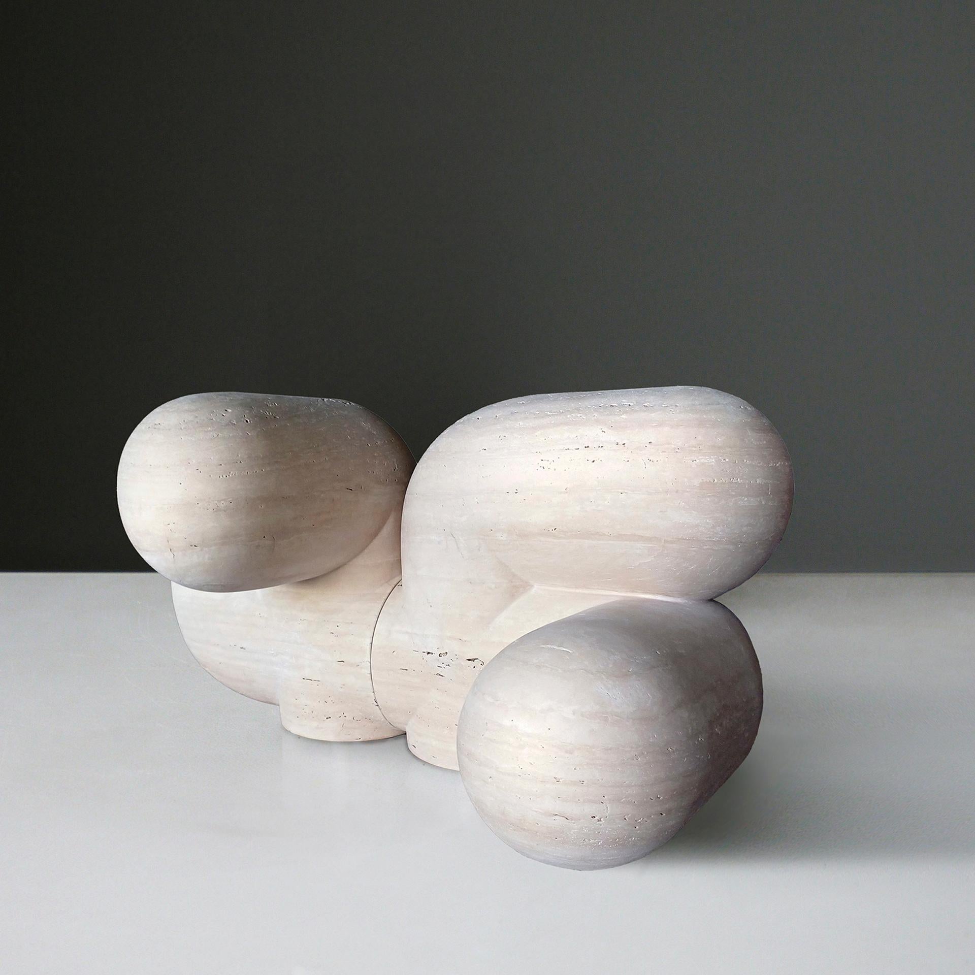 Spanish Sculptural and Organic Stools Made of Travertine Marble by Pepe Guerrero For Sale
