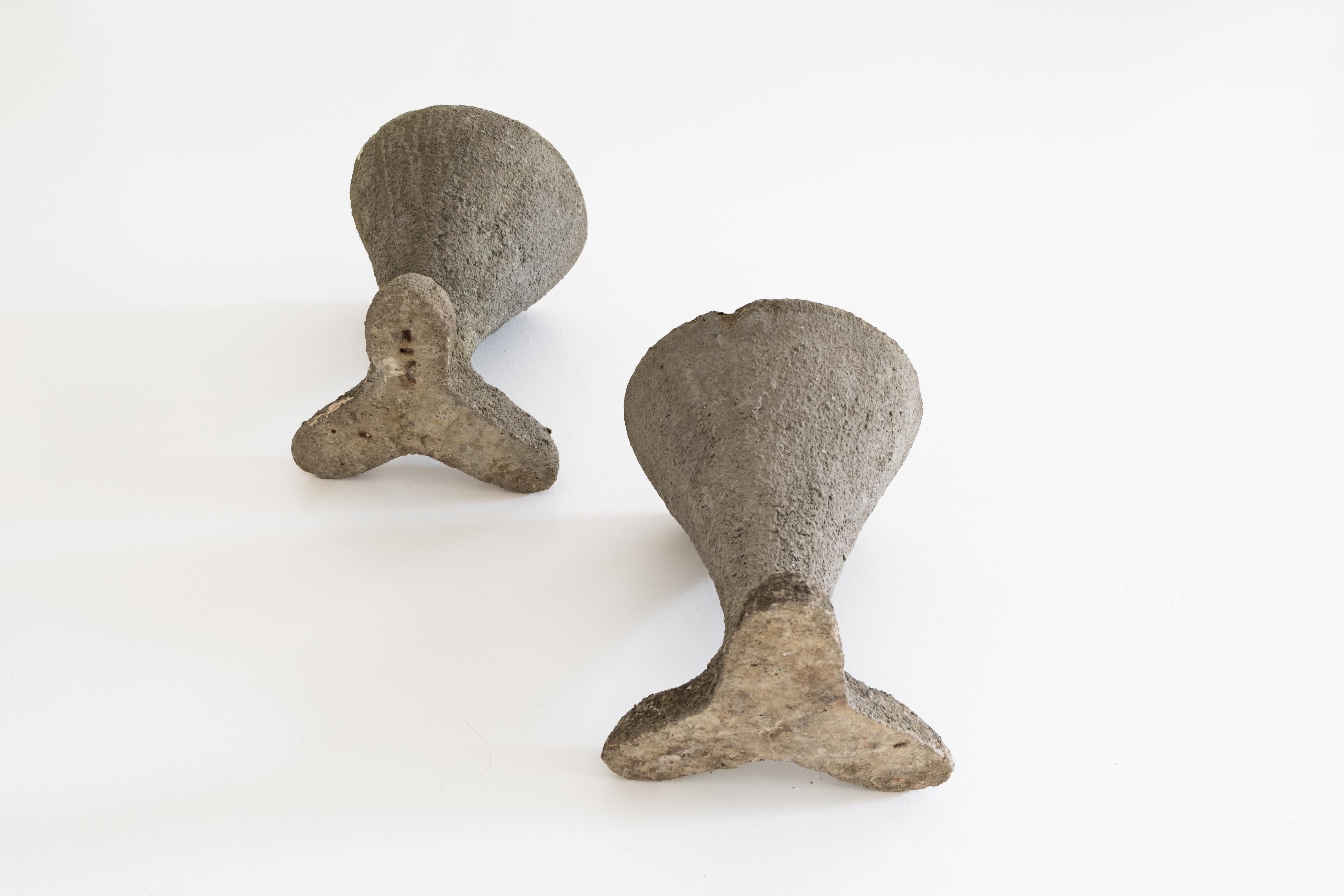 Sculptural and Very Decorative Pair of French Concrete Planters, Ca. 1970s 6